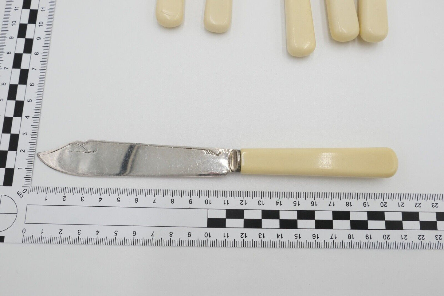 12 Teile E.P.N.S. Besteck 30er / 40er Jahre vintage Gabel Fischmesser - Antikhandel-Stuttgart