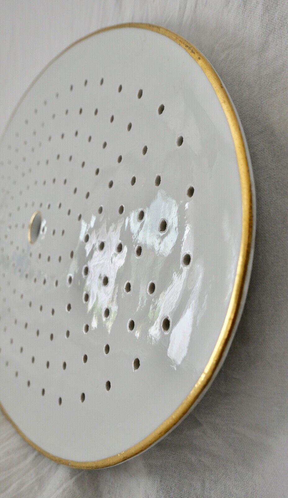 Seltene Meissen Loch Platte Tablett Weiß mit Goldrand 42x27 cm Knaufzeit 1. Wahl - Antikhandel-Stuttgart