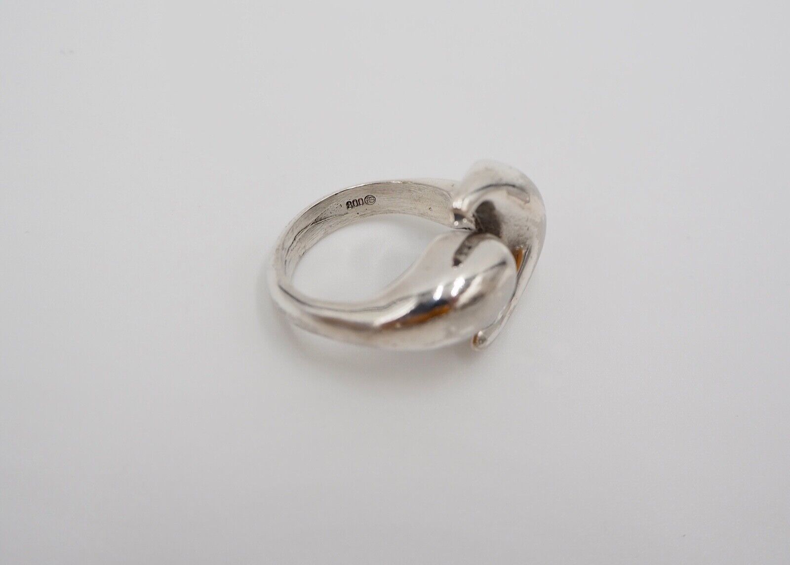 Massiver vintage 70er Jahre DESIGNER " fs " Damenring Silber 800 Gr. 52 - Antikhandel-Stuttgart