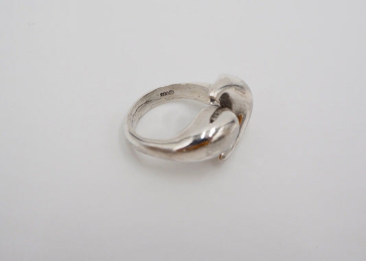 Massiver vintage 70er Jahre DESIGNER " fs " Damenring Silber 800 Gr. 52 - Antikhandel-Stuttgart