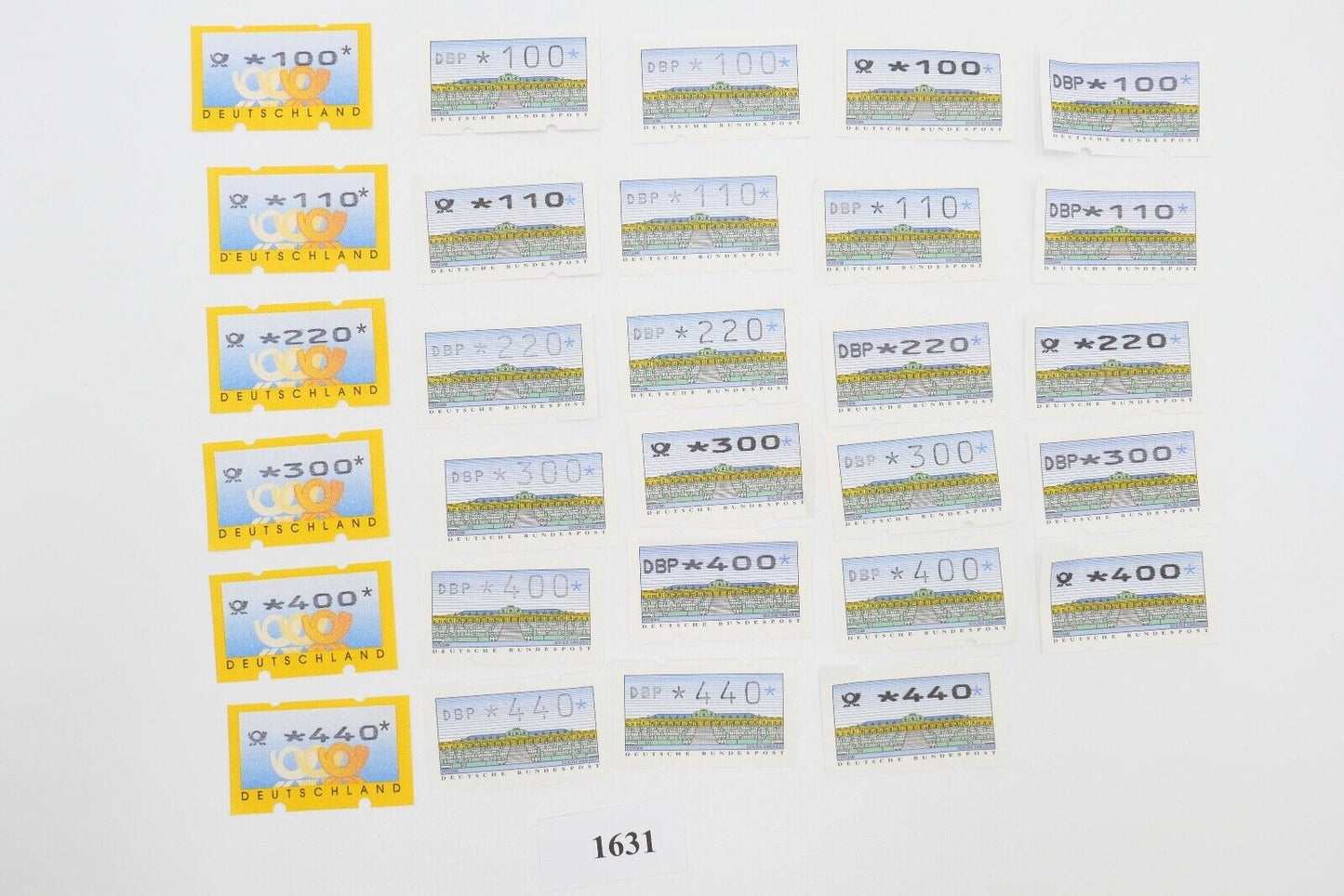 Briefmarken Bund ATM Marken der DBP diverse Beträge Pf - Antikhandel-Stuttgart