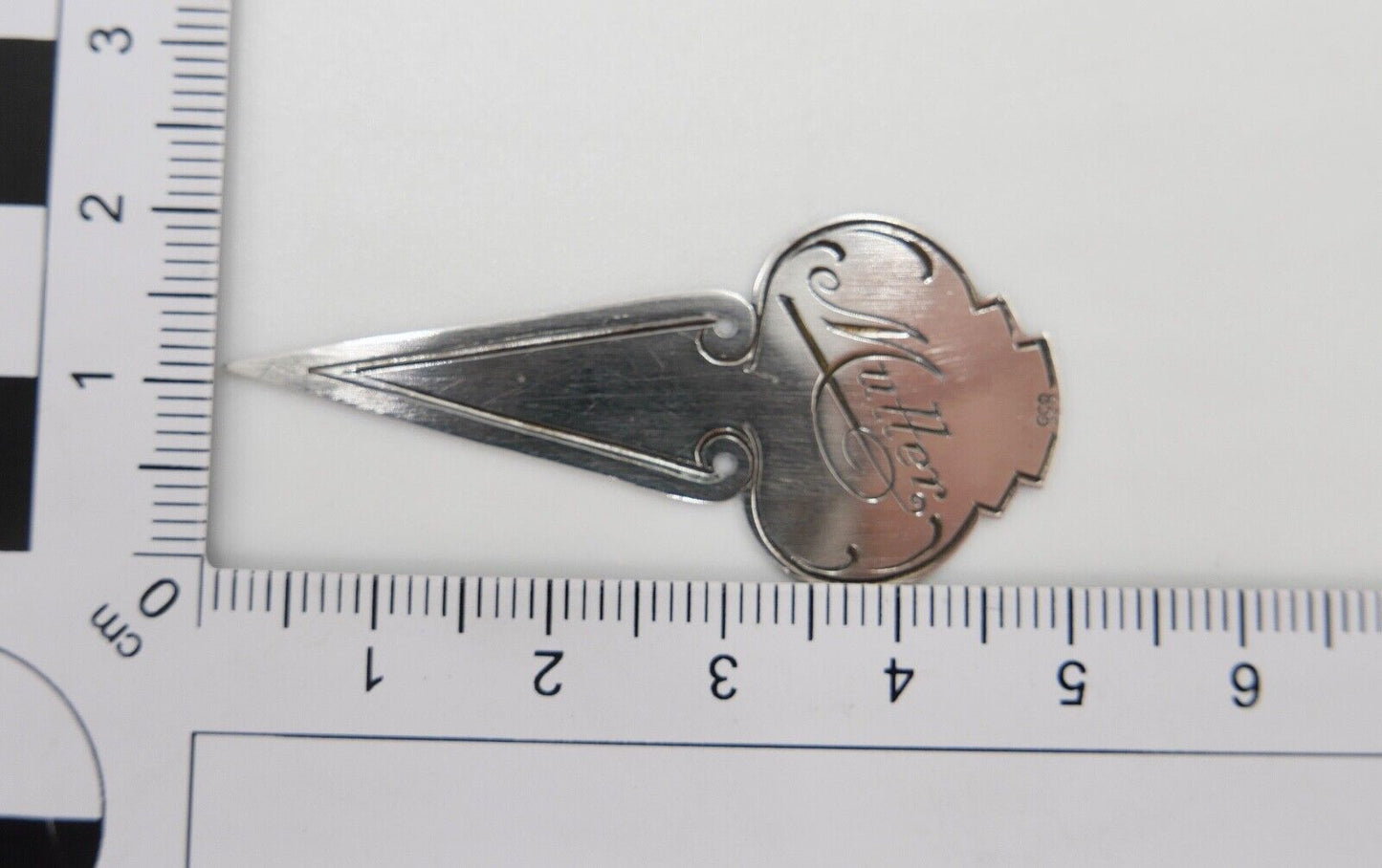 Altes LESEZEICHEN in 835 Silber mit Gravur MUTTER & GH - Antikhandel-Stuttgart