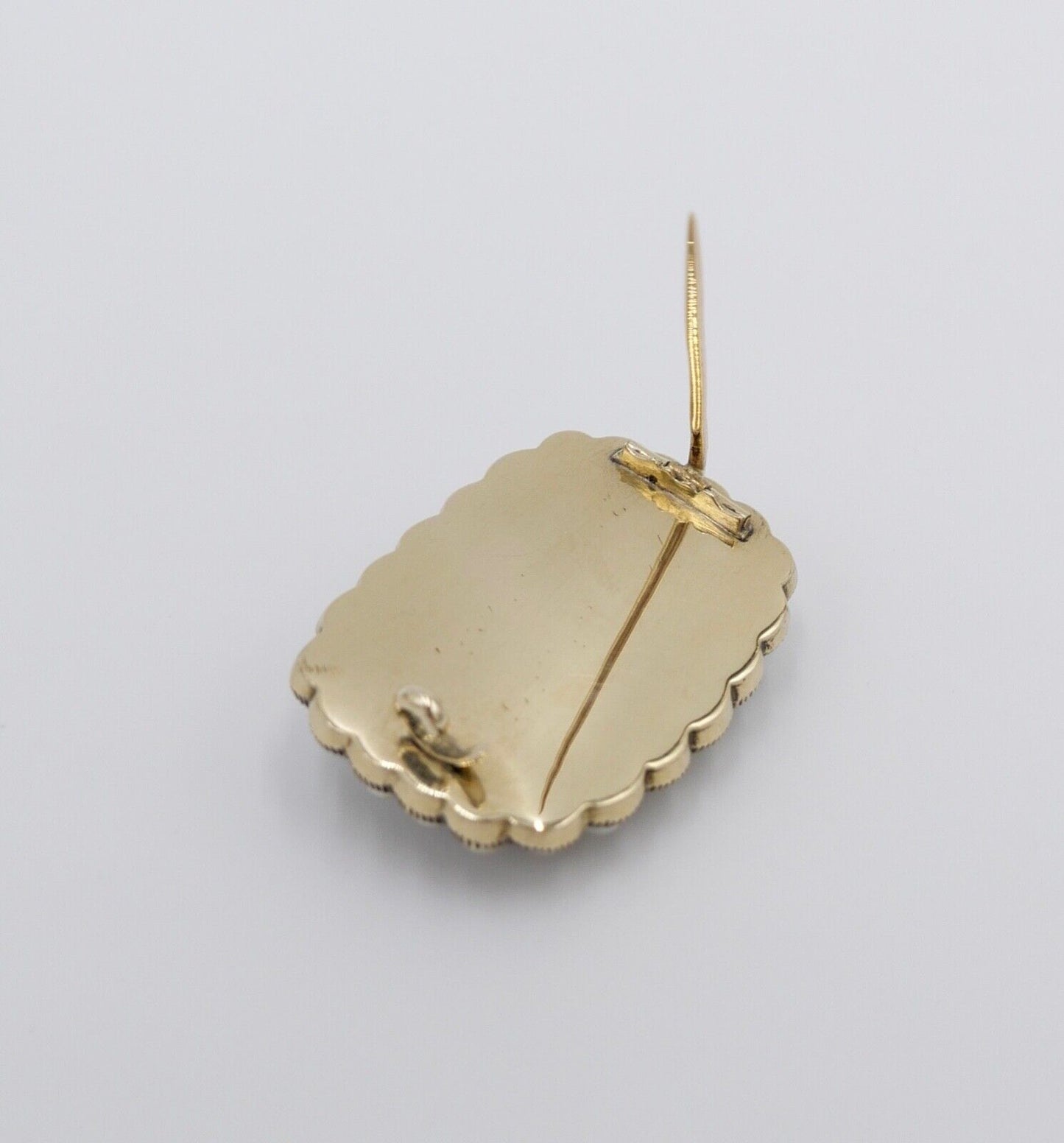 1850 antike Brosche 750 18K Gold viktorianisch floral Diamanten Perlen Emaille - Antikhandel-Stuttgart