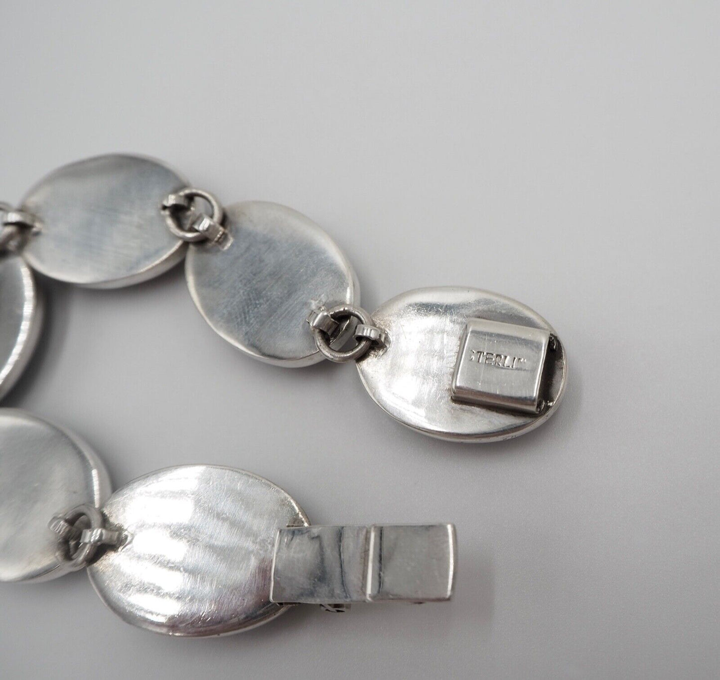 vintage 70er Jahre ONYX Armband Sterling Silber 925 Gliederarmband 45,7 gr - Antikhandel-Stuttgart