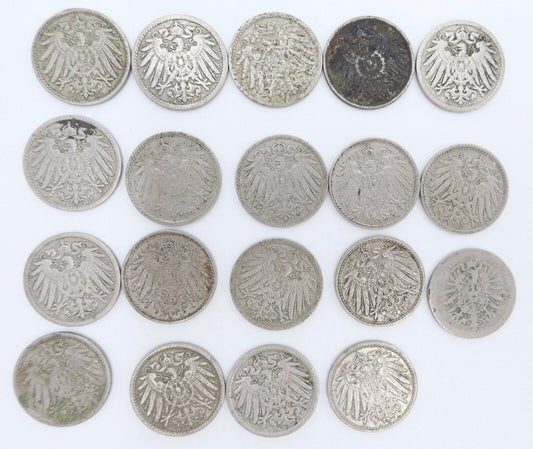19x 5 Pfennig Kaiserreich 1894-1912 Jäger J. 12 s - vz schön - vorzüglich - Antikhandel-Stuttgart