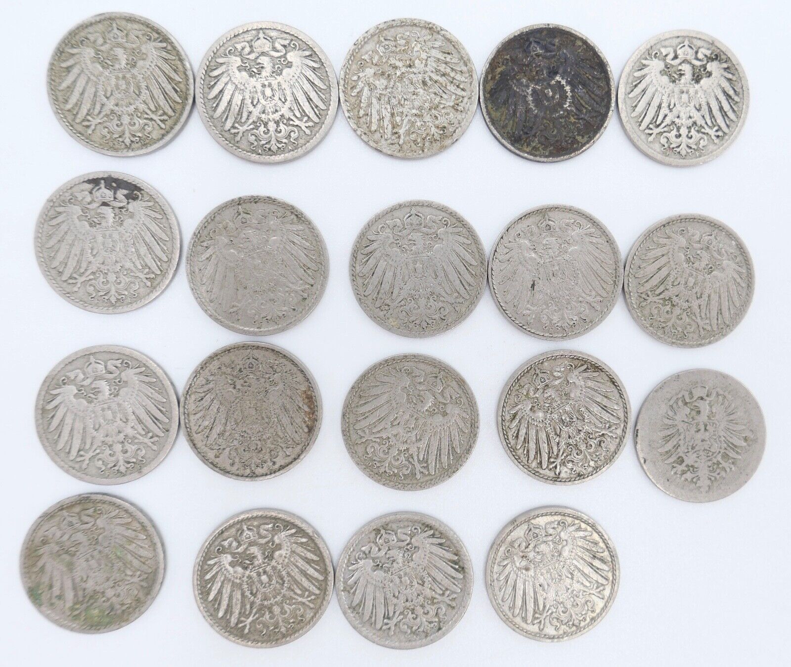 19x 5 Pfennig Kaiserreich 1894-1912 Jäger J. 12 s - vz schön - vorzüglich - Antikhandel-Stuttgart