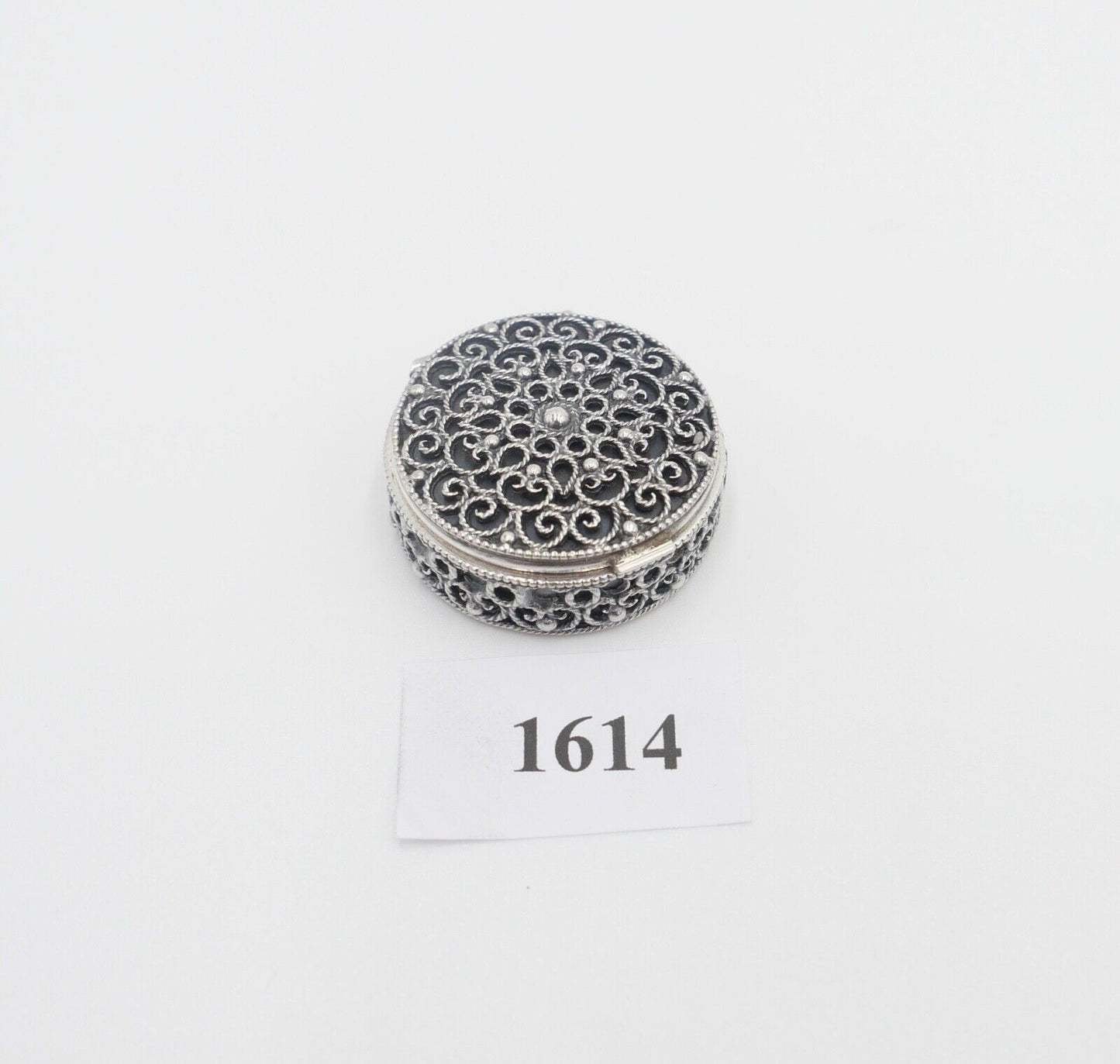 30er Jahre filigrane Silber Dose pillenröschen 835 Silber - Antikhandel-Stuttgart