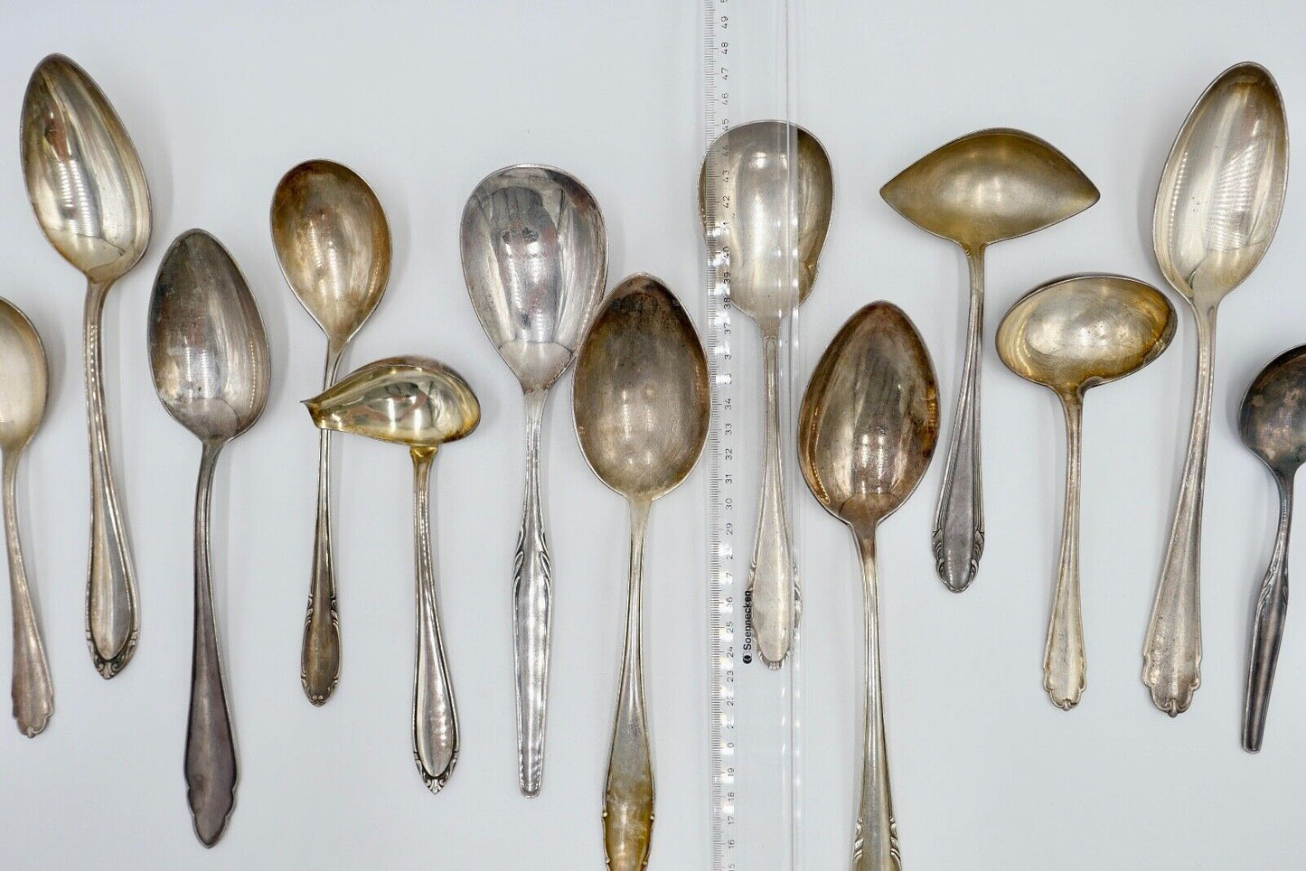Konvolut Suppenkelle / Schöpfer / Löffel WMF OKA 90er Silberauflage 13 Stück - Antikhandel-Stuttgart