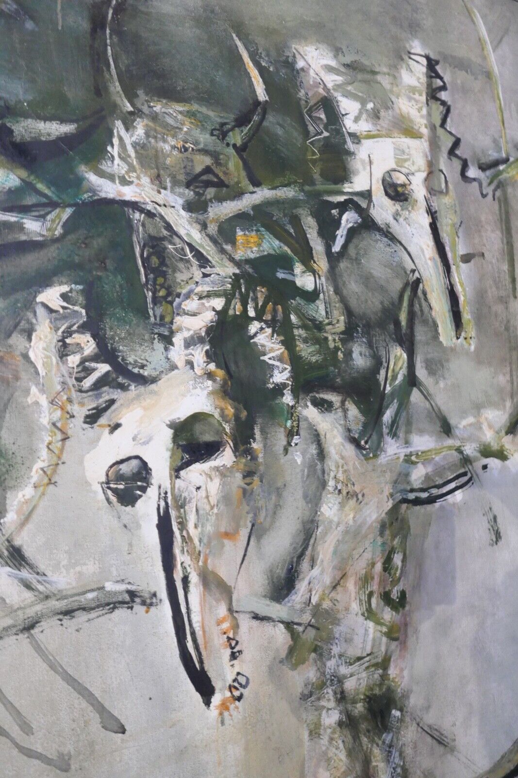 1996 Original Turaev Rustam - Рустам Тураев MAZOR 4 Öl 83x103 cm gerahmt Schädel - Antikhandel-Stuttgart