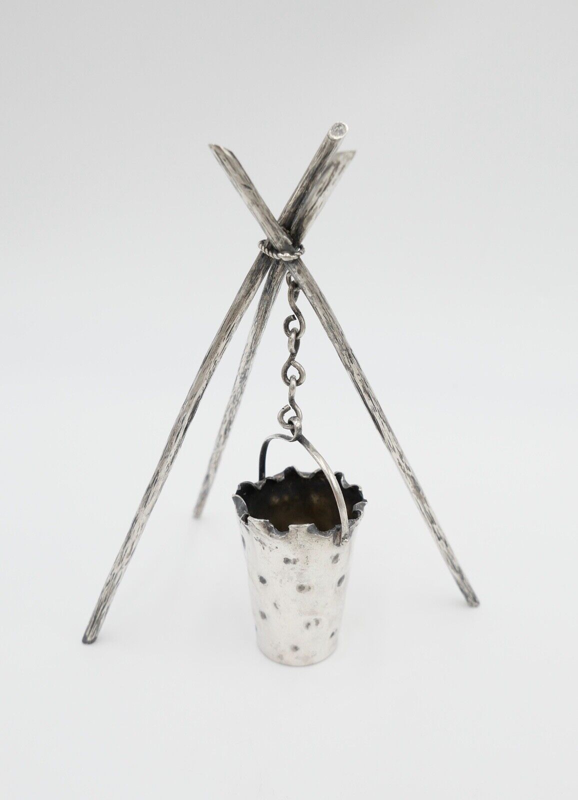 30er 50er Jahre Dreibein / Dreibock Eimer 800 Silber 31,2 Gr Herstellerpunze - Antikhandel-Stuttgart