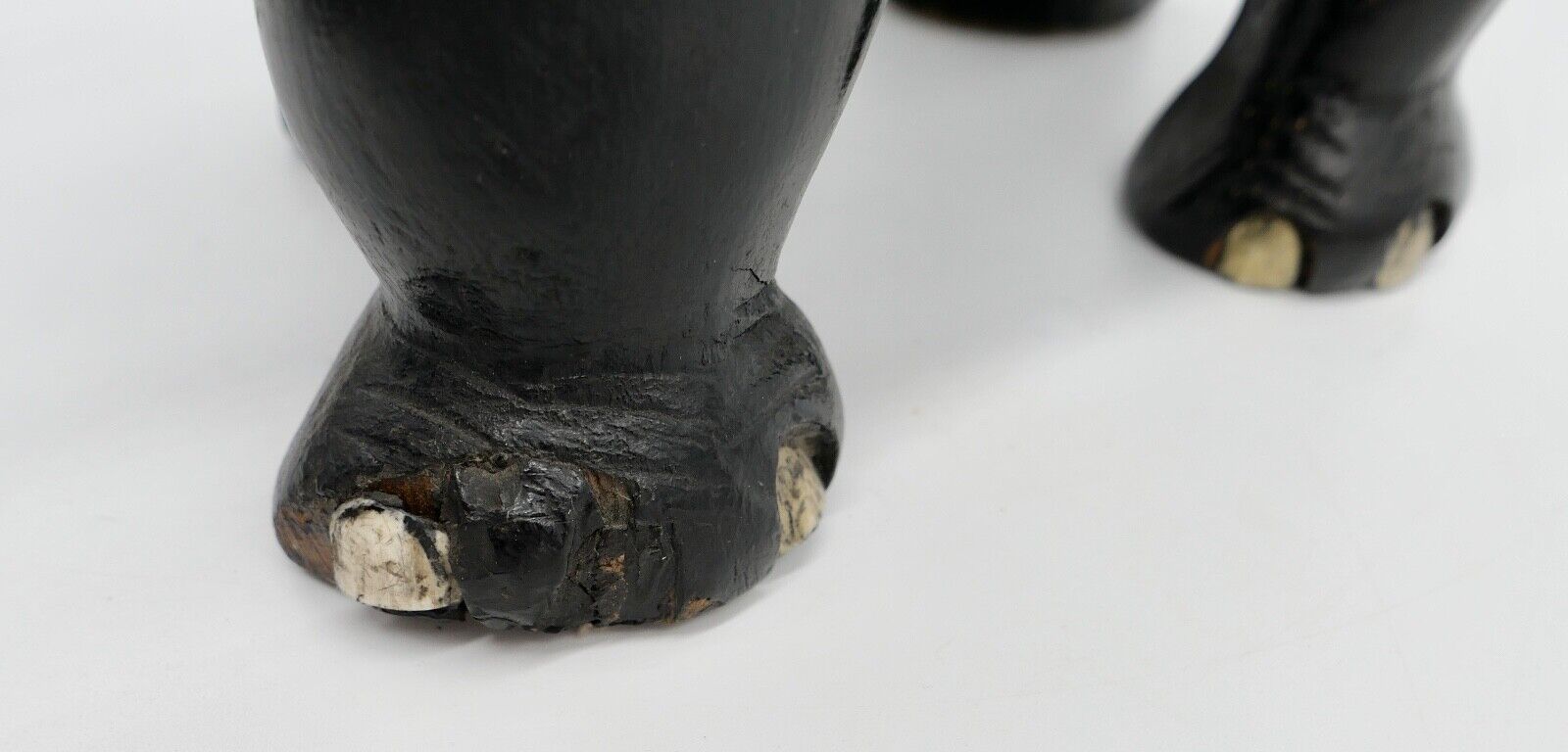 Großer massiver antiker Afrikanischer Holz Elefant 48x38 cm beschichtet 6,1 Kg - Antikhandel-Stuttgart