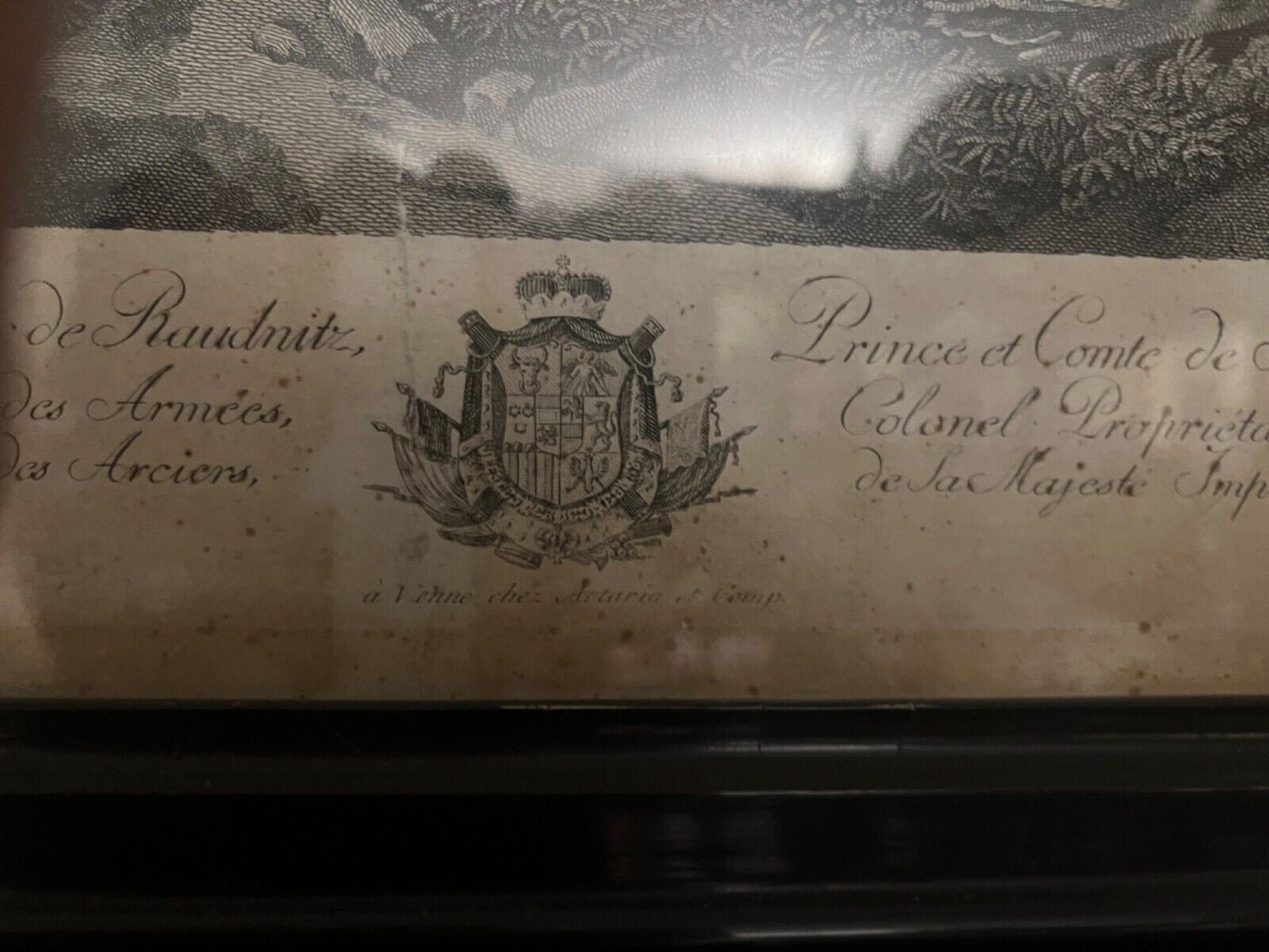 Alte Lithographie gerahmt " WIEN 1788 " Prince et Conte de Sternstein Schäfer - Antikhandel-Stuttgart