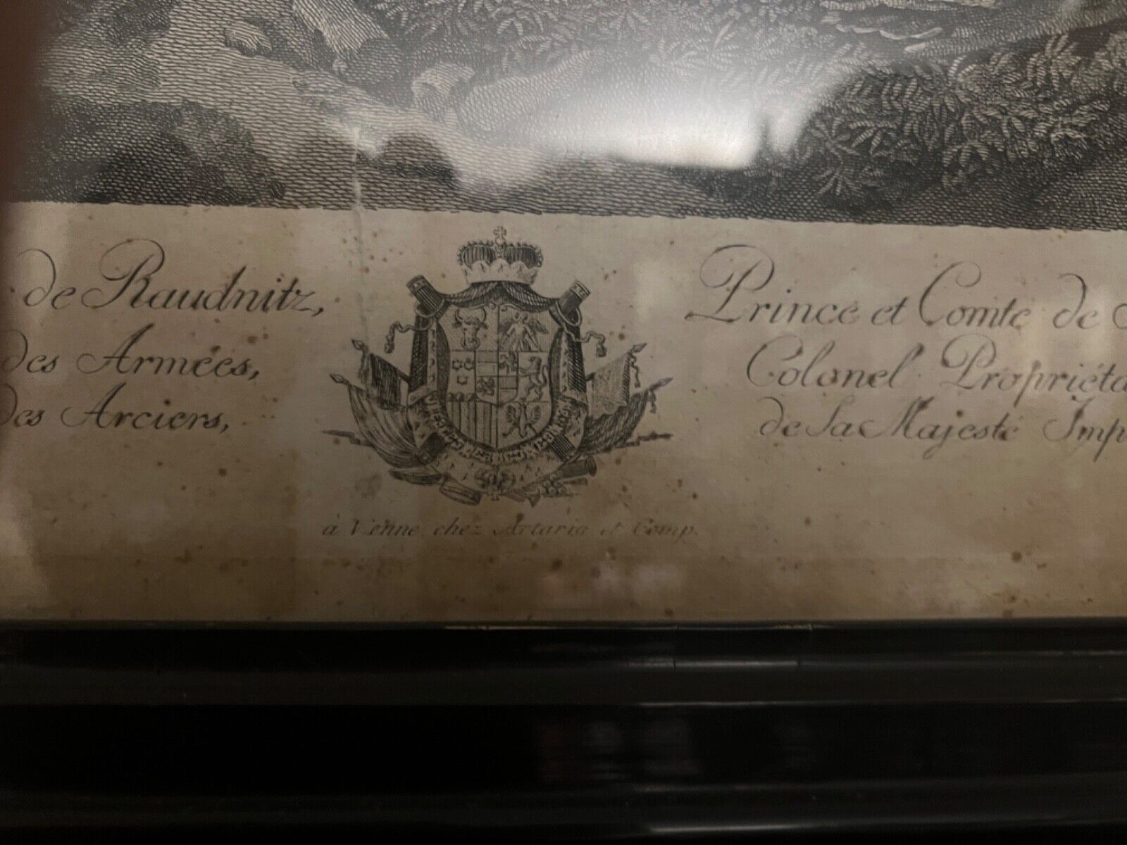 Alte Lithographie gerahmt " WIEN 1788 " Prince et Conte de Sternstein Schäfer - Antikhandel-Stuttgart