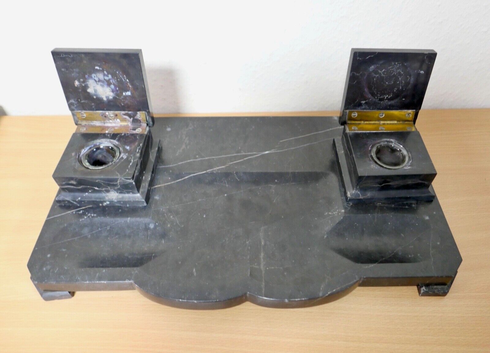 antike Schreibtischgarnitur aus Marmor - Antikhandel-Stuttgart