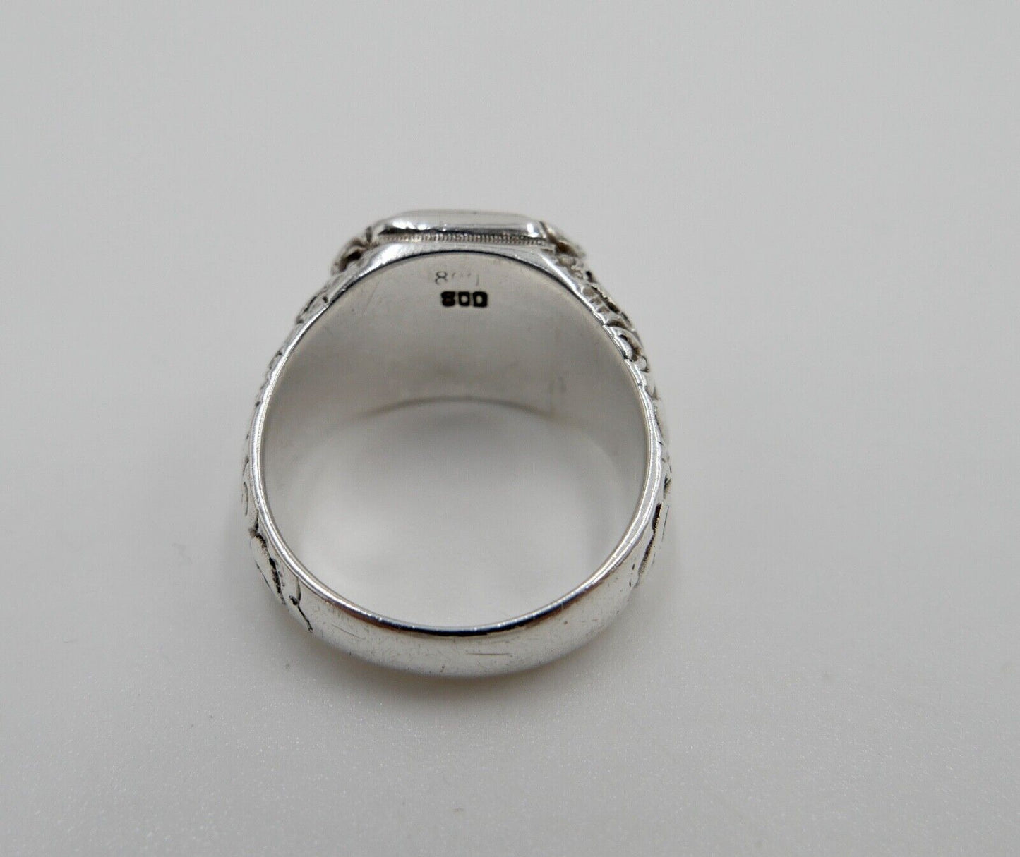 Massiver Jugendstil Siegelring Monogramm HS Herrenring Ring 800 Silber Gr. 56 - Antikhandel-Stuttgart
