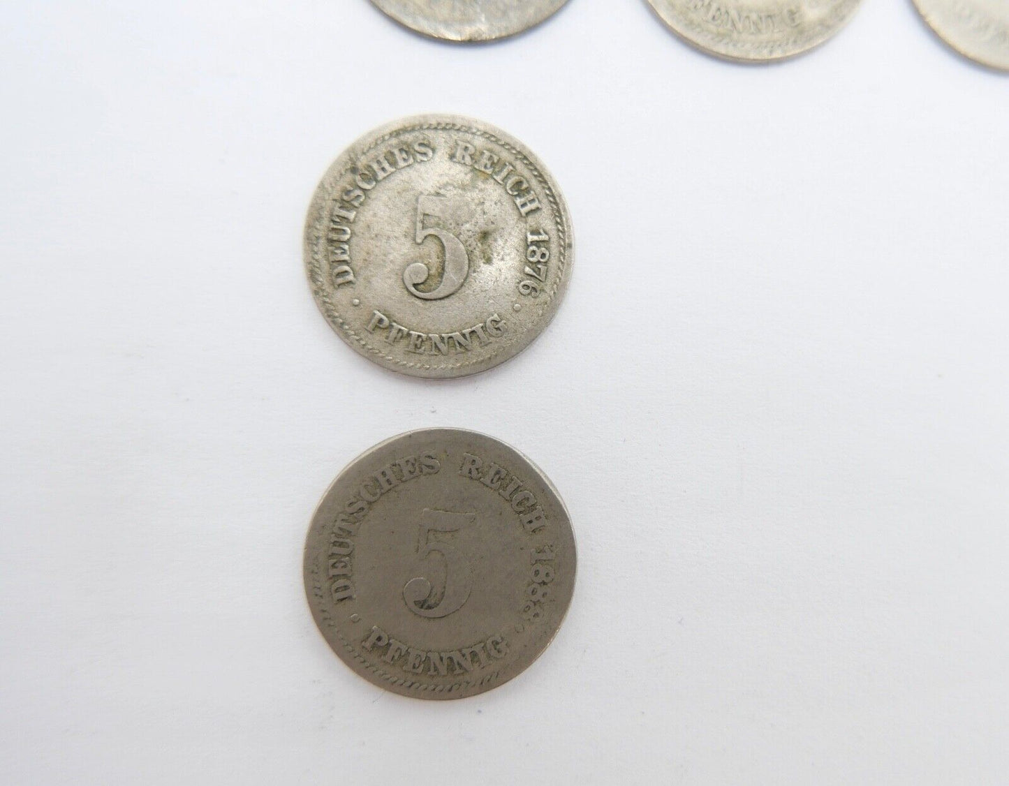 8x 5 Pfennig 1874-1888 Kaiserreich Jäger J.3 ge-s - Antikhandel-Stuttgart