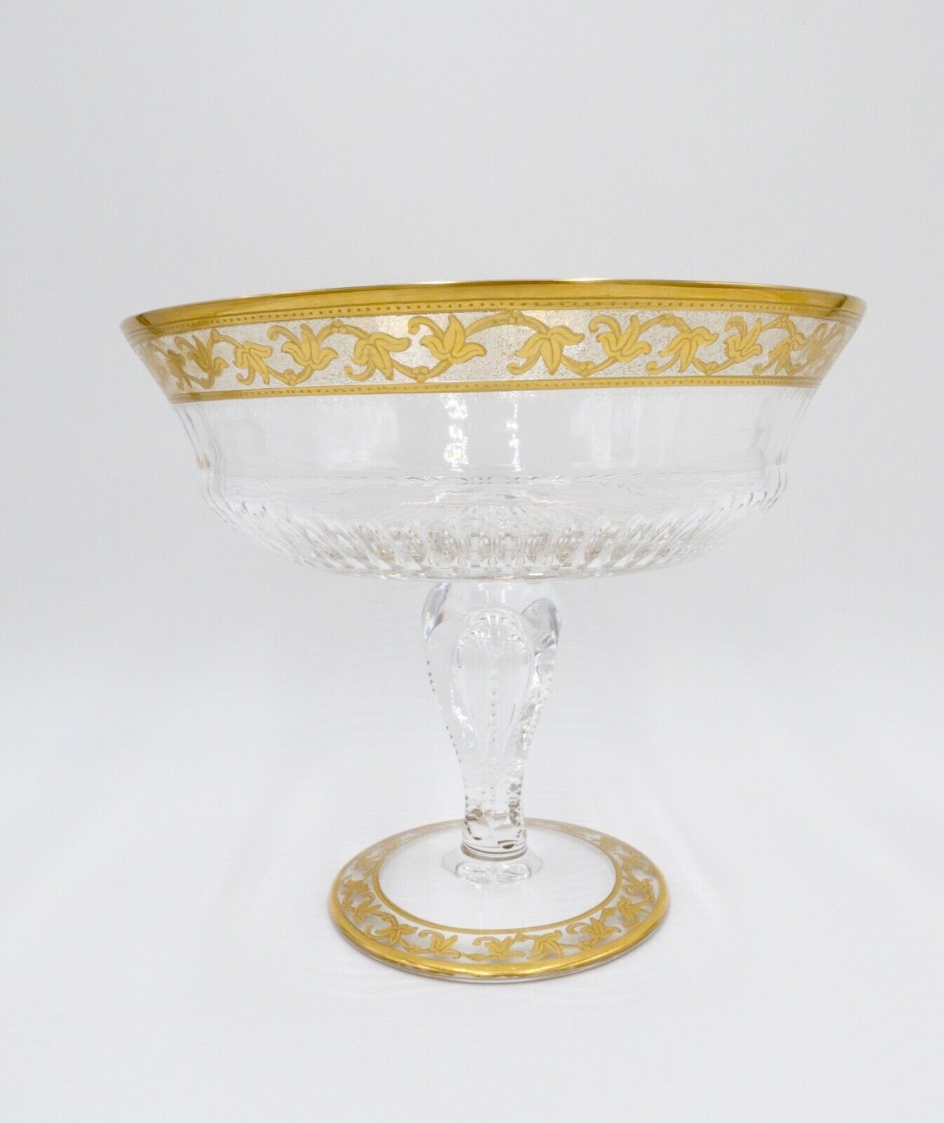 Saint Louis France CALLOT Aufsatzschale Fußschale Schale Goldrand Bodenmarke - Antikhandel-Stuttgart