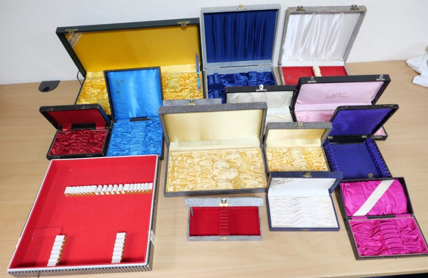 Konvolut antik alte Besteckkasten Aufbewahrung BERNDORF WENZ SCHILLING MAYER - Antikhandel-Stuttgart