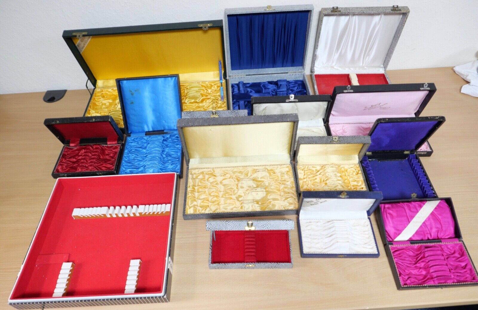 Konvolut antik alte Besteckkasten Aufbewahrung BERNDORF WENZ SCHILLING MAYER - Antikhandel-Stuttgart