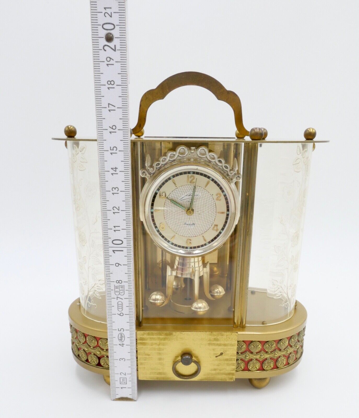 1950 SCHMID Spieluhr Jahresuhr 8 Tage Vintage Musik Kusswalzer Drehpendeluhr - Antikhandel-Stuttgart