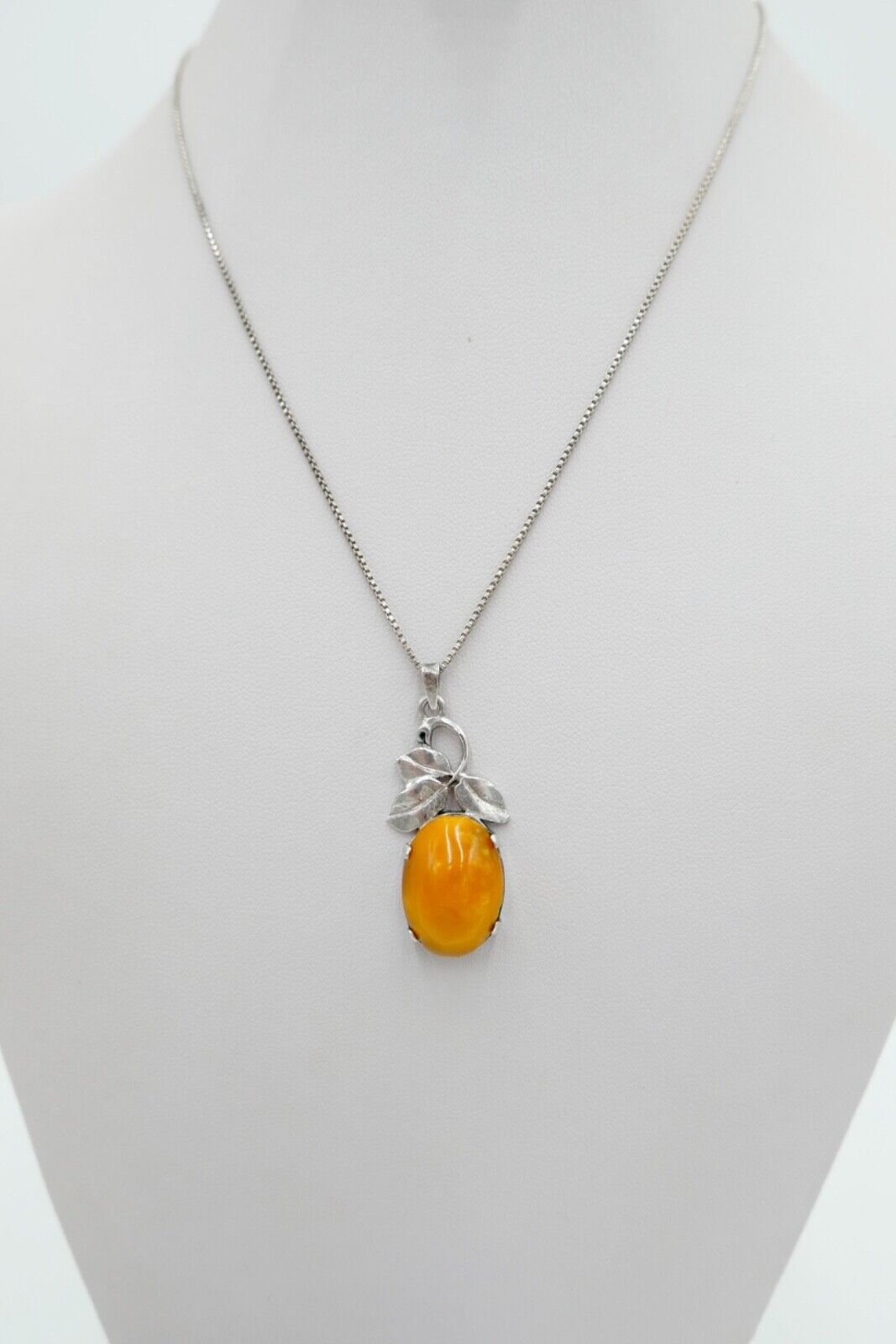 Floraler 830 Silber Bernstein butterscotch Anhänger - Antikhandel-Stuttgart