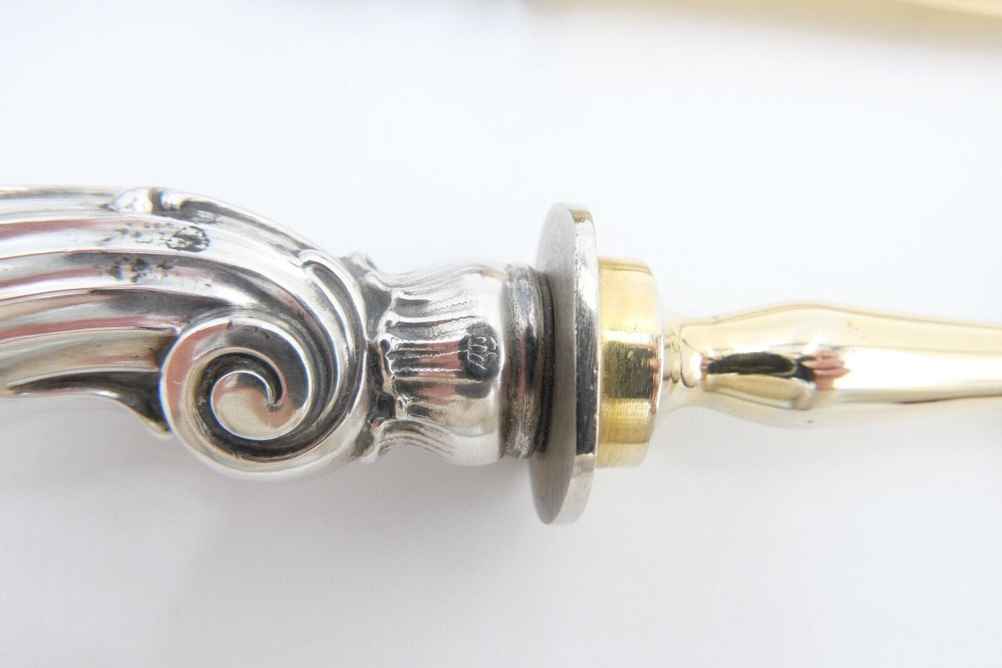 2 Tlg. antik Besteck Jugendstil um 1900 Silber 800 vergoldet original Etui - Antikhandel-Stuttgart