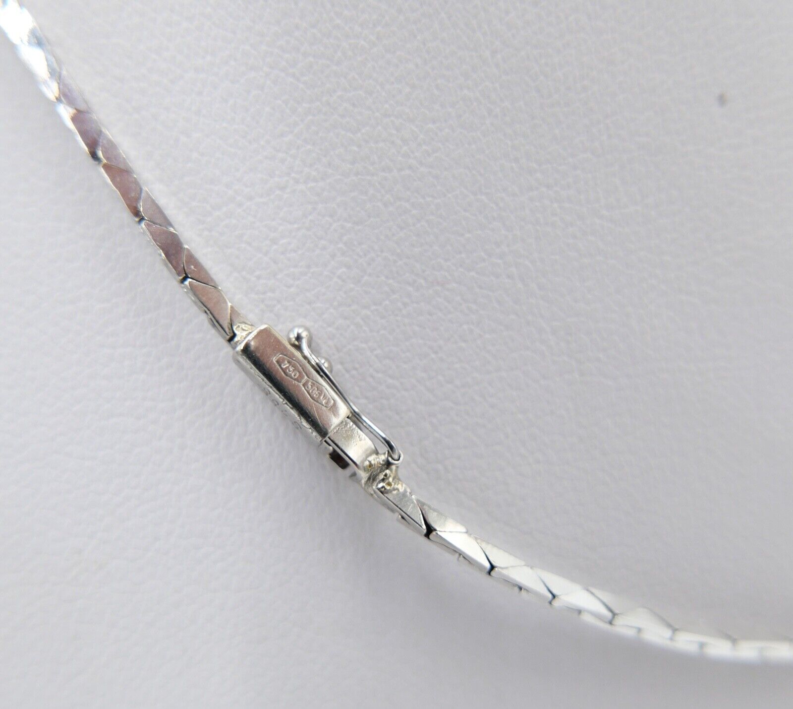 Collier Kette 42,5 cm Weißgold 585 14K Italien Gold Diamanten 0,48 Ct VS Saphire - Antikhandel-Stuttgart