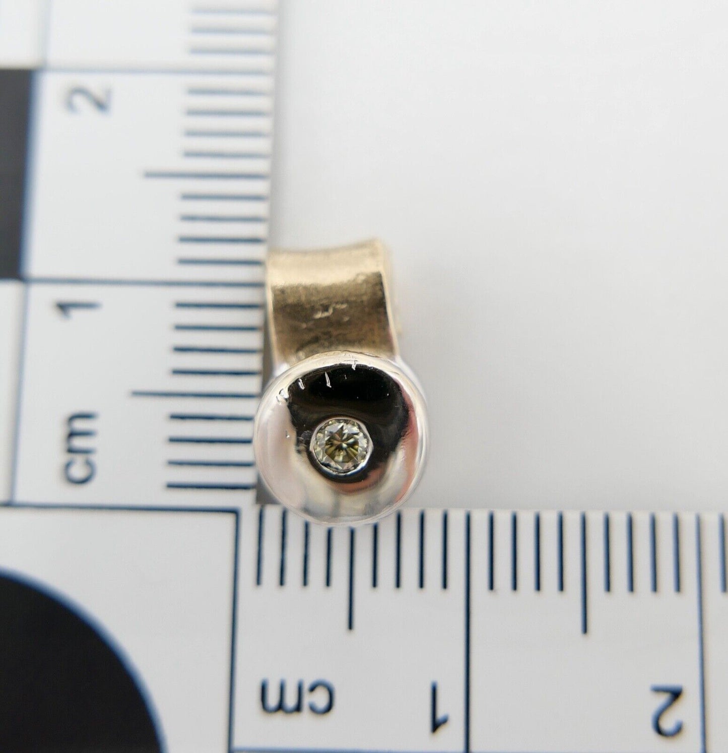 585 14K Gelb Weiß Gold SOLITÄR Bicolor Anhänger Fancy gelb Yellow Brillant 0,05 - Antikhandel-Stuttgart