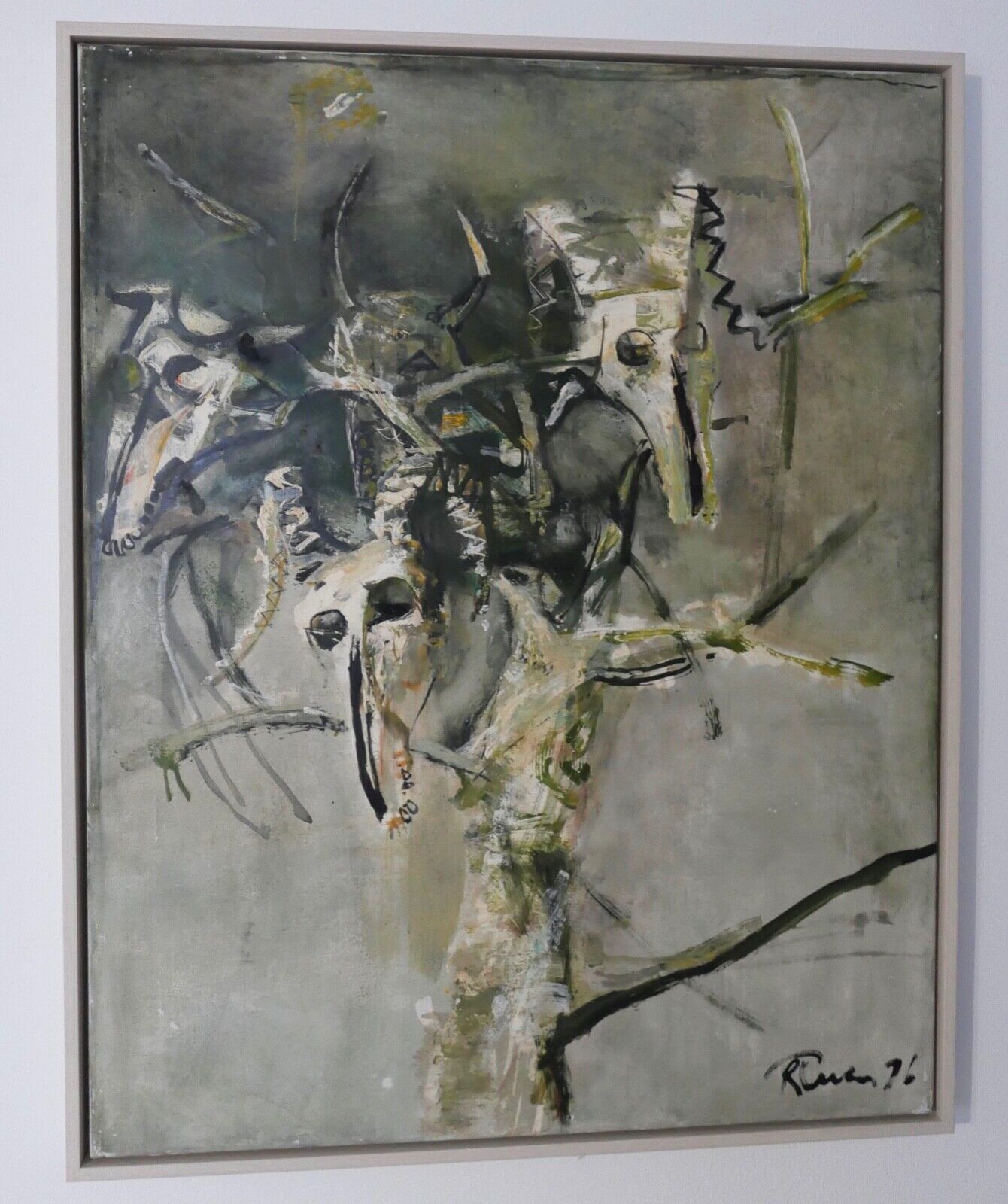 1996 Original Turaev Rustam - Рустам Тураев MAZOR 4 Öl 83x103 cm gerahmt Schädel - Antikhandel-Stuttgart