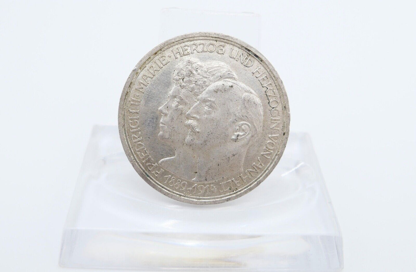 Silberhochzeit von Anhalt Friedrich II. Marie 3 Mark 1914 A Jäger J.24 VZ-STG - Antikhandel-Stuttgart