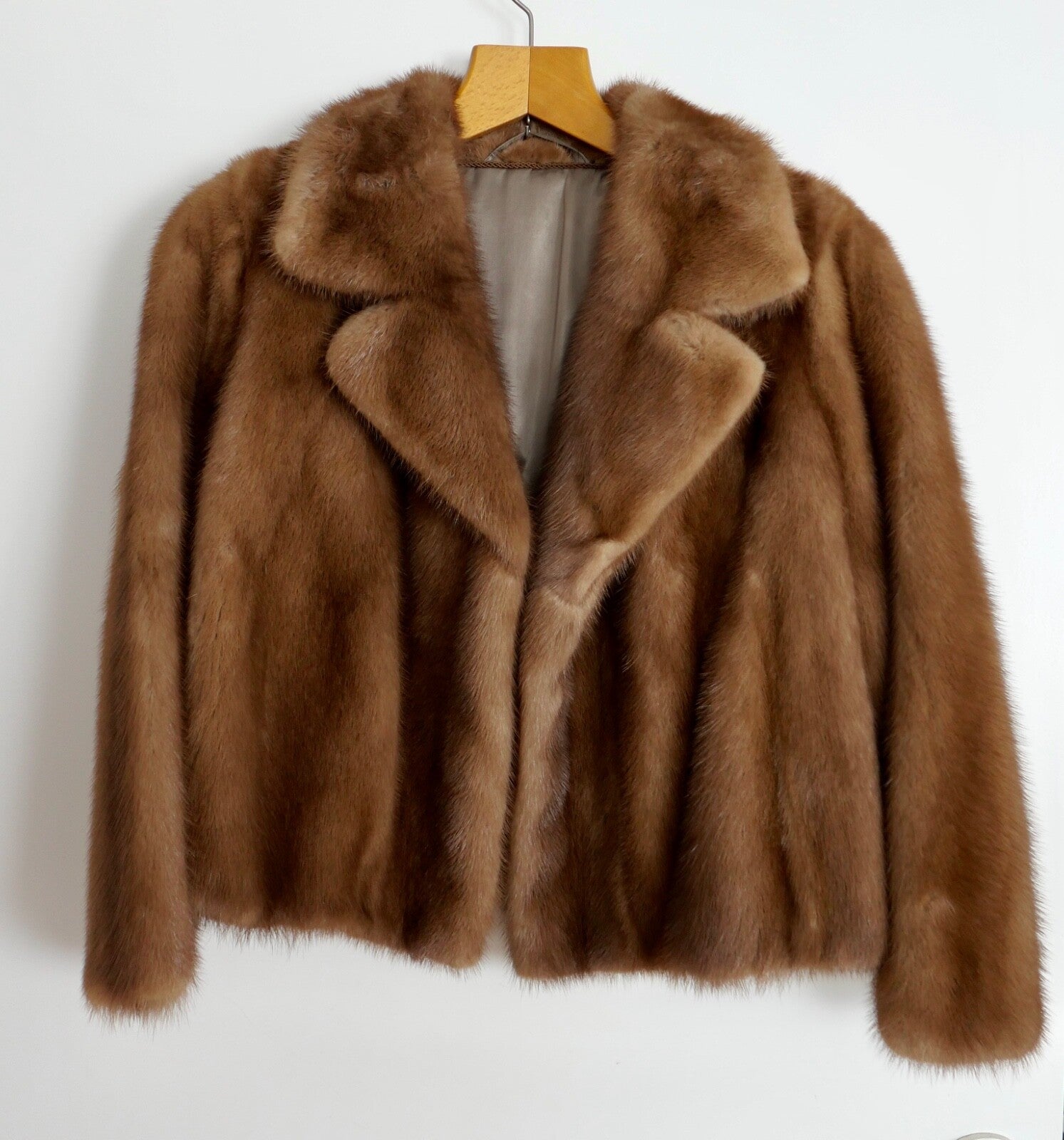 Nerz Pelz Jacke Jäckchen coat braun Größe 38-40