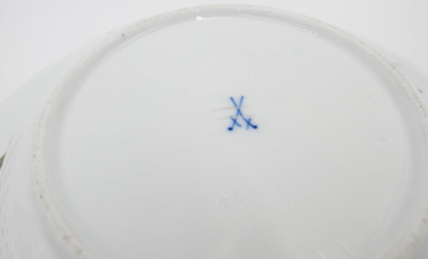 2x Meissen Durchbruchteller Wandteller Ø 20,5 cm blaue Blume Knaufzeit - Antikhandel-Stuttgart