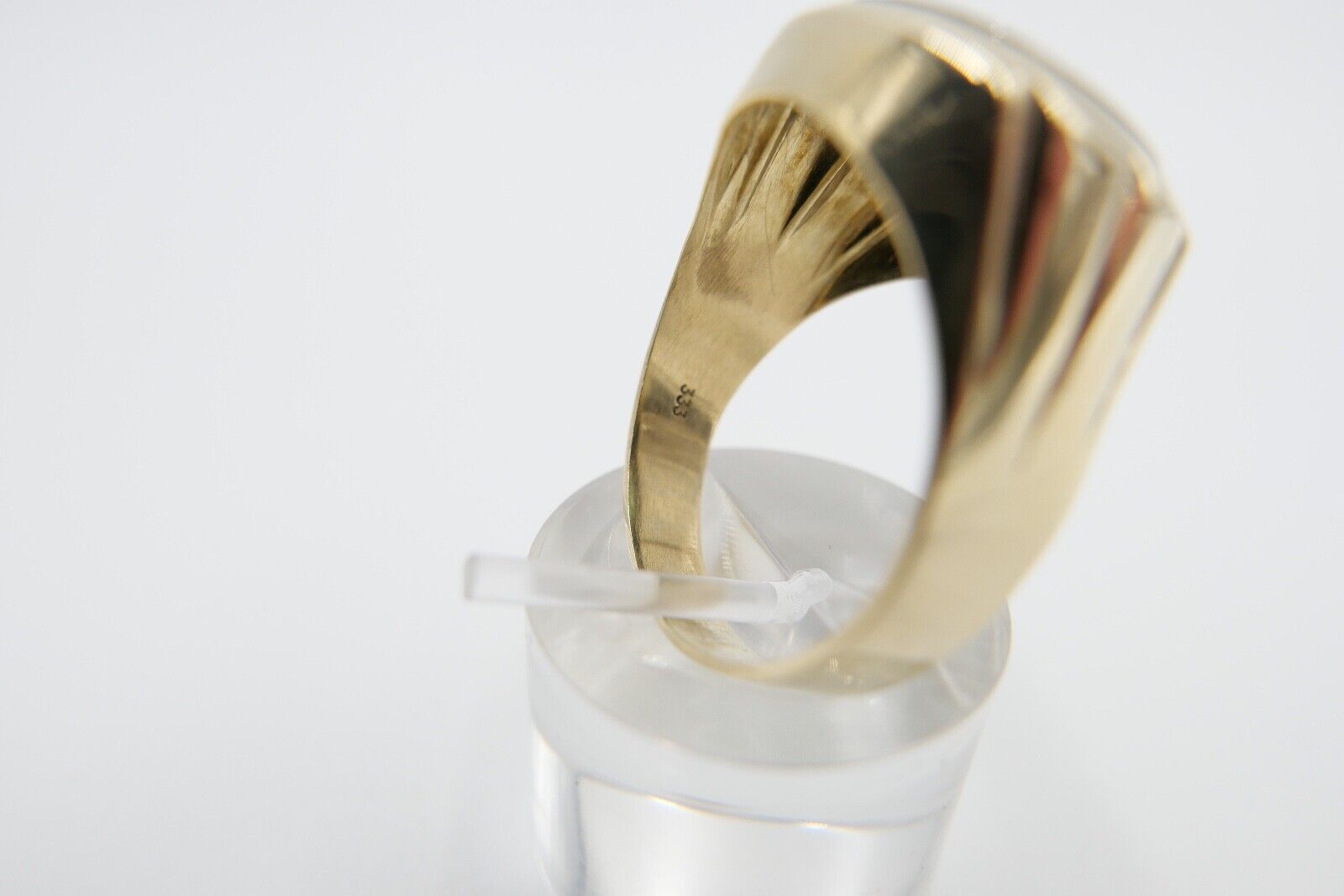 80er Jahre Siegelring Herrenring Gold 333 / 8K mit Turmalin Gr. 67 - Antikhandel-Stuttgart