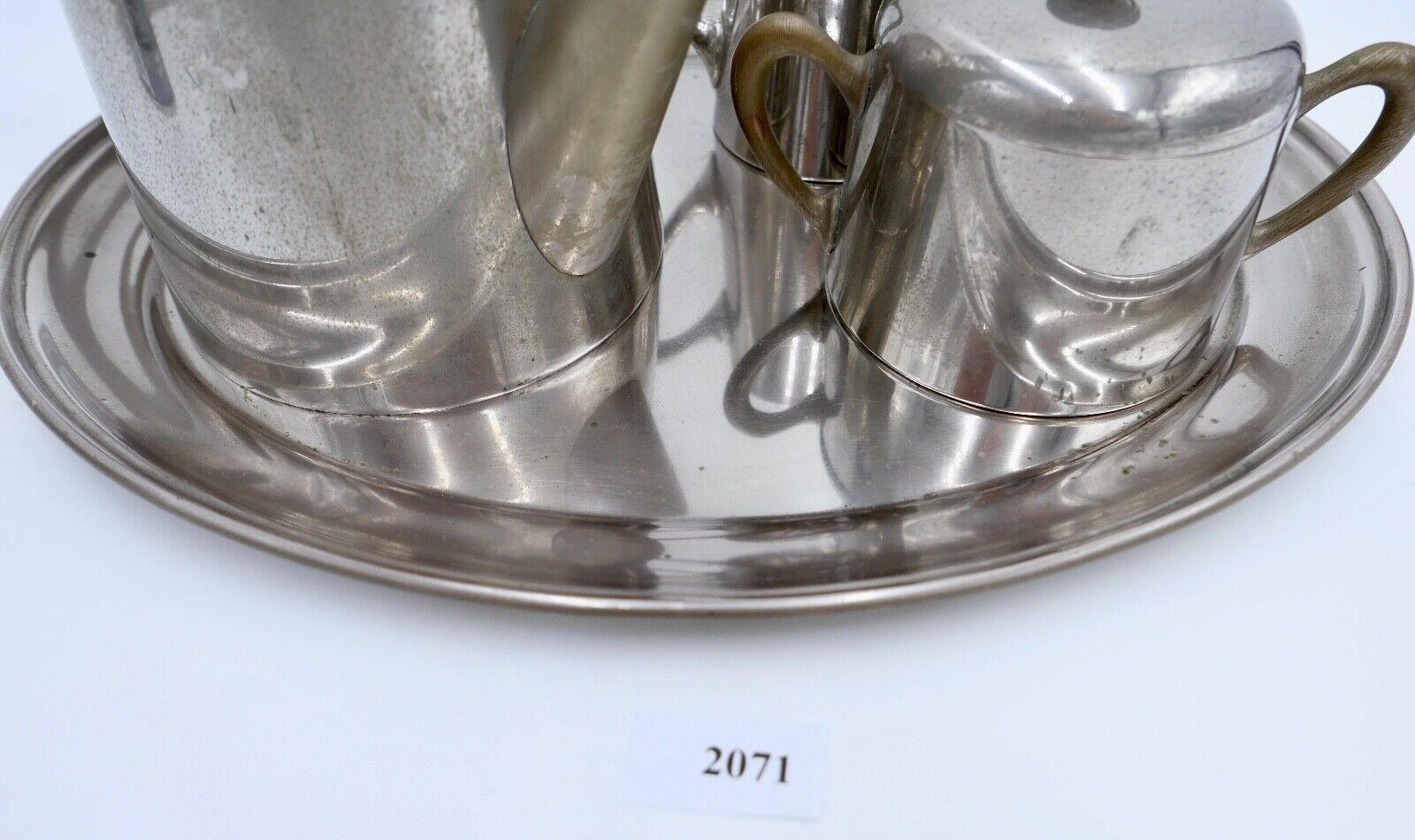 Jugendstil um 1900 Kaffee Tee Service FLEITMANN & WITTE 10/10% Chrom Nickel FW&J - Antikhandel-Stuttgart