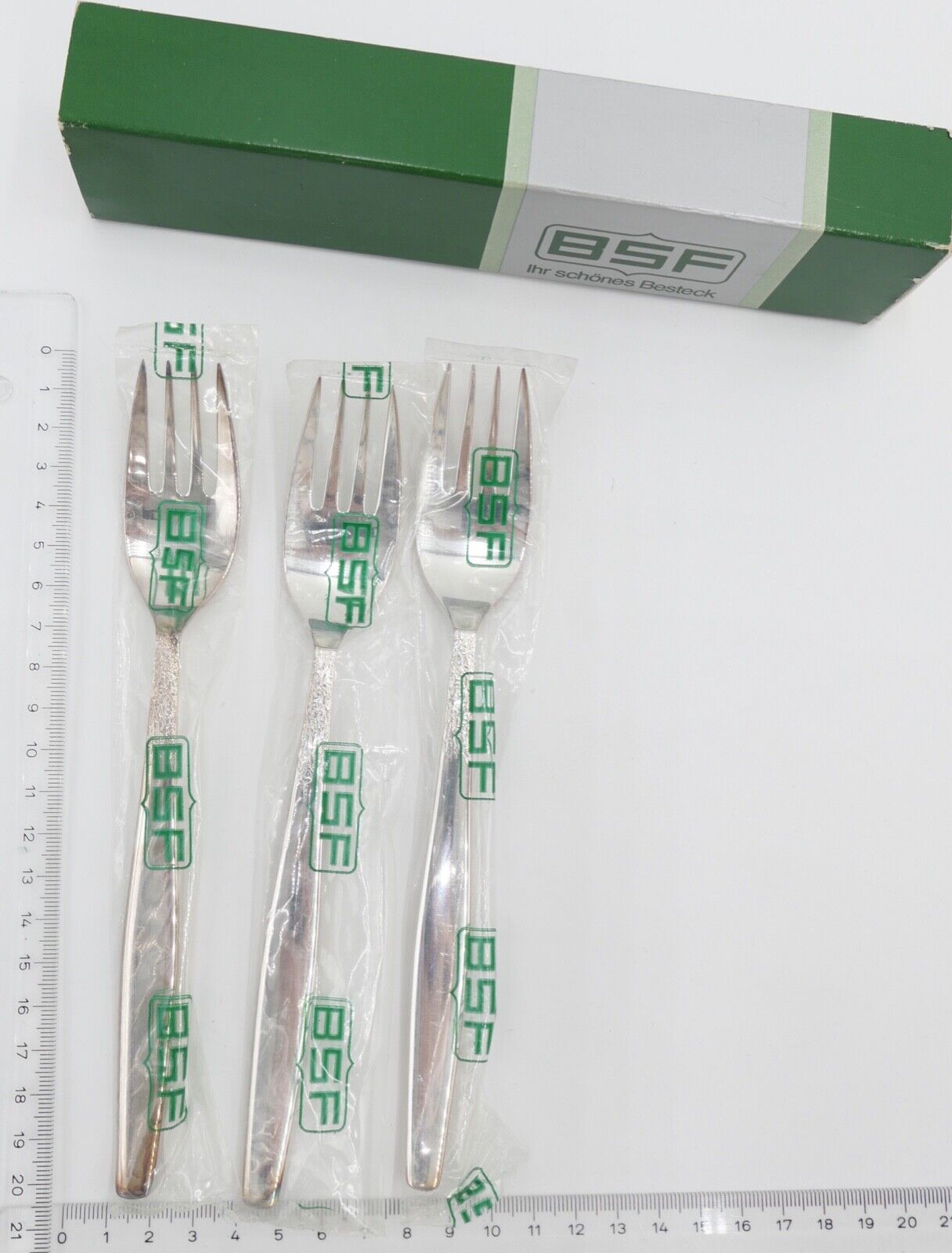 NEU - BSF RAUHREIF 90 Silber 36 Teile Besteck Löffel Gabel Messer Tortenheber - Antikhandel-Stuttgart