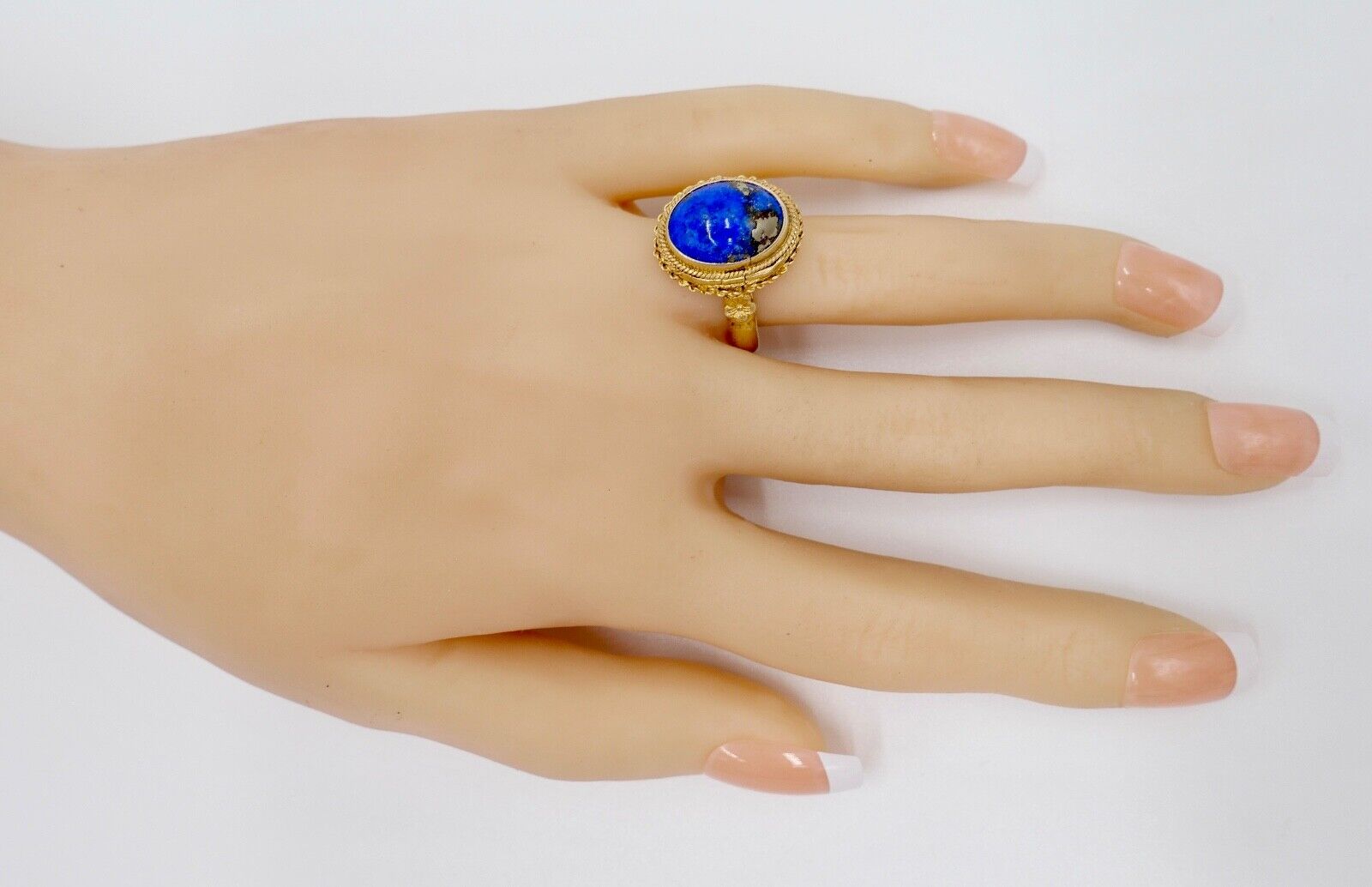 Lapislazuli Lapis Lazuli Ring Silber vergoldet 1960er Jahre China - Antikhandel-Stuttgart