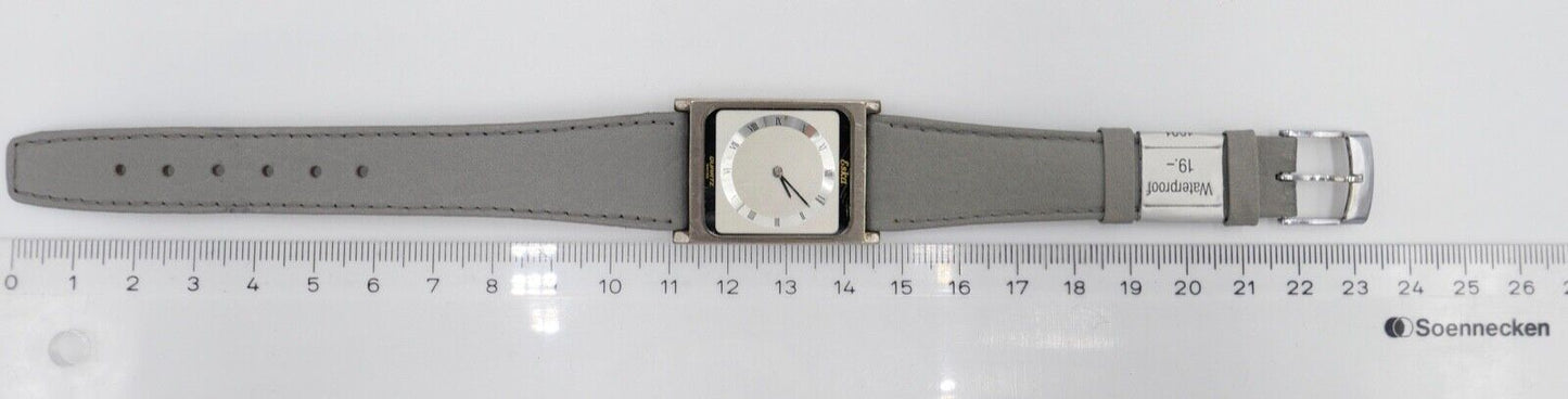 Selten flache ESKA Damenuhr S. KOCH Quartz 30x24 mm Lederband & Batterie NEU - Antikhandel-Stuttgart
