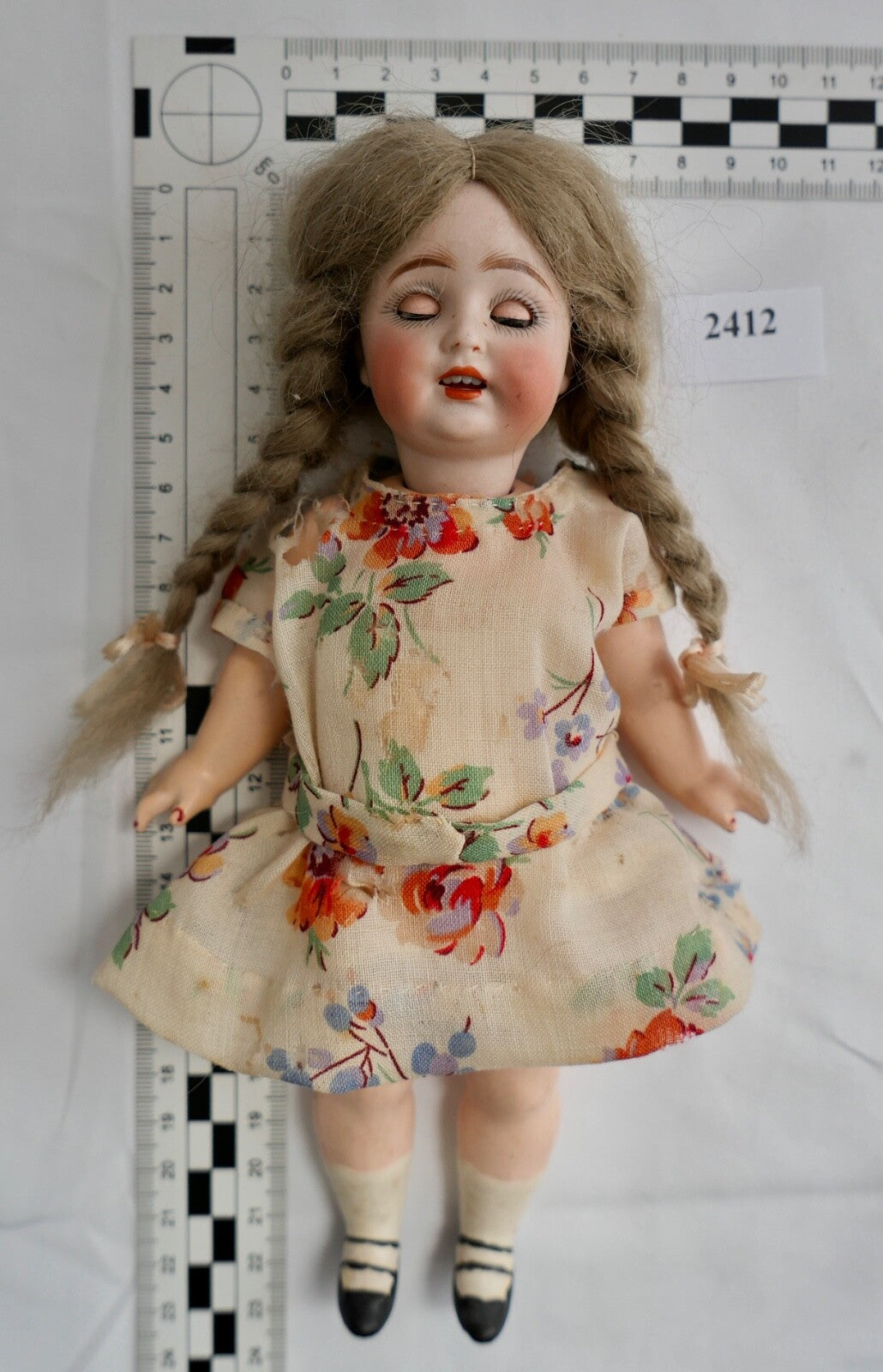 kleine antike Biskuit Porzellan Puppe Made in Germany 22 cm mit Schlafaugen - Antikhandel-Stuttgart