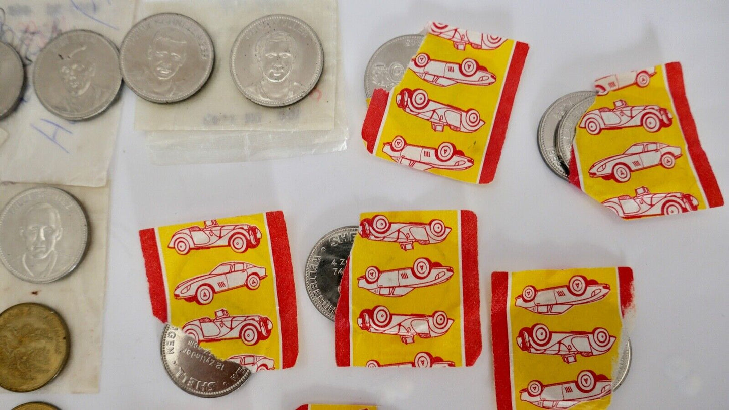 SHELL Mexico Sportwagen Eroberung des Himmels Konvolut LOT Münzen Medaillen OVP - Antikhandel-Stuttgart