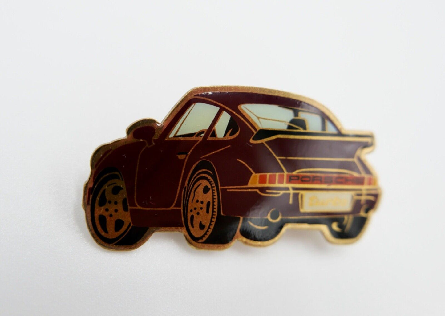 1980er Jahre PORSCHE TURBO 930 Pin Anstecknadel Brosche Ø 50mm Button - Antikhandel-Stuttgart