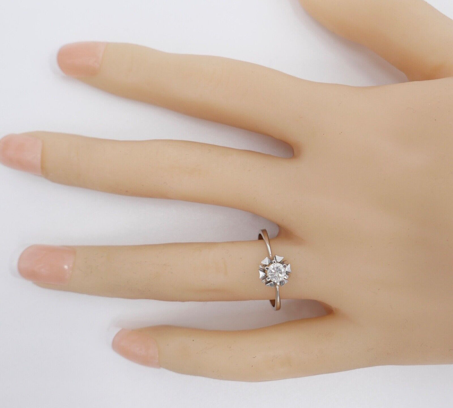 Solitär Weißgold Brillant 585 14K Damen Ring 0,21 Ct Gr. 56 SI Wesselton - Antikhandel-Stuttgart