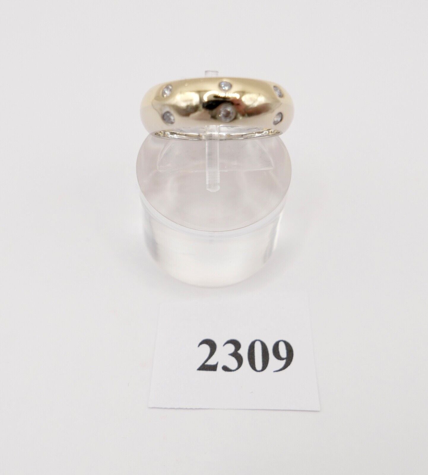 Massiver 750 18K Gold Bicolor Damen Ring mit 6x Brillanten 0,21 Ctw Gr. 54 - Antikhandel-Stuttgart