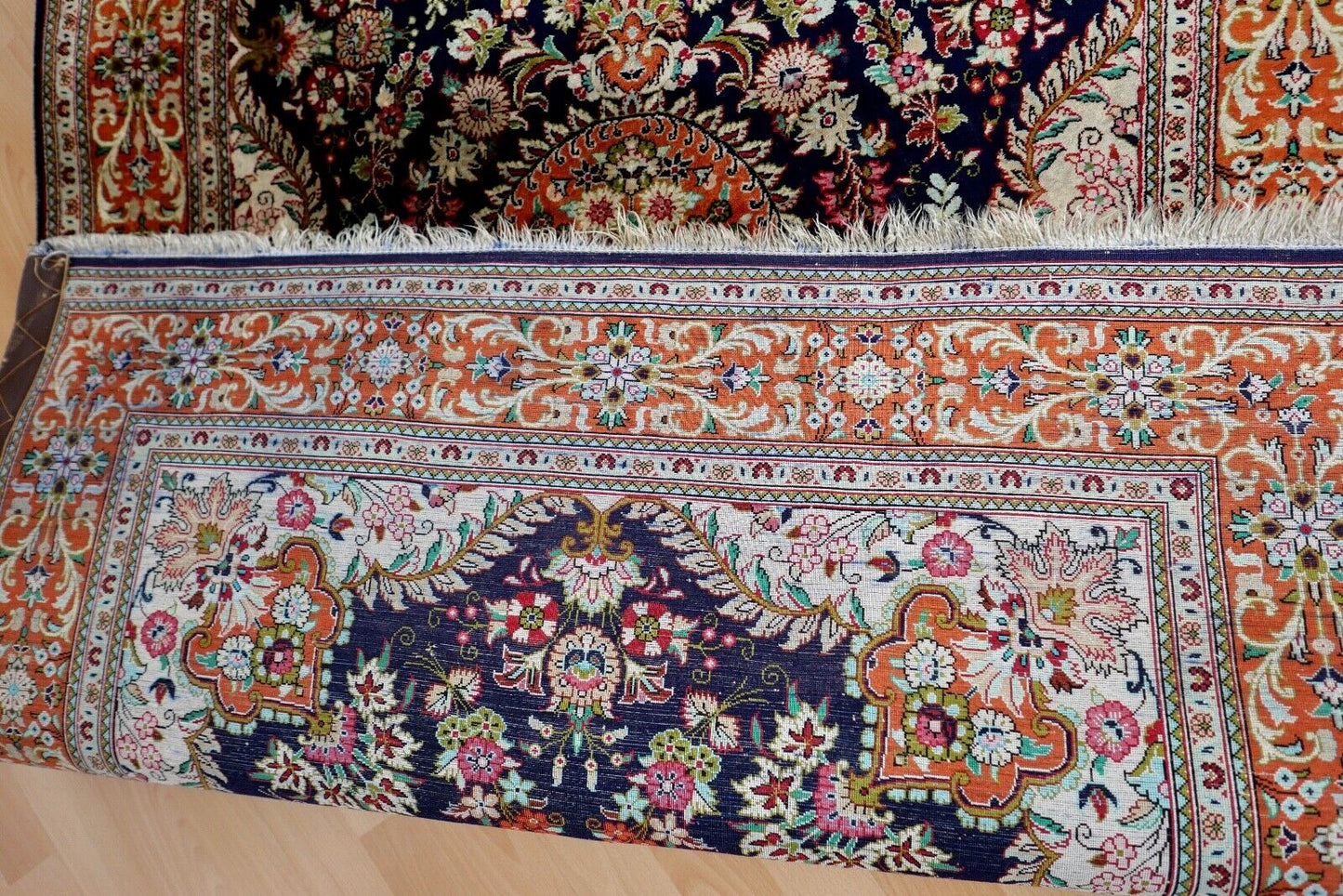 Orientteppich Perserteppich Ghom Seide Handgeknüpft 10x10 KN 152x96cm 1. Mio - Antikhandel-Stuttgart