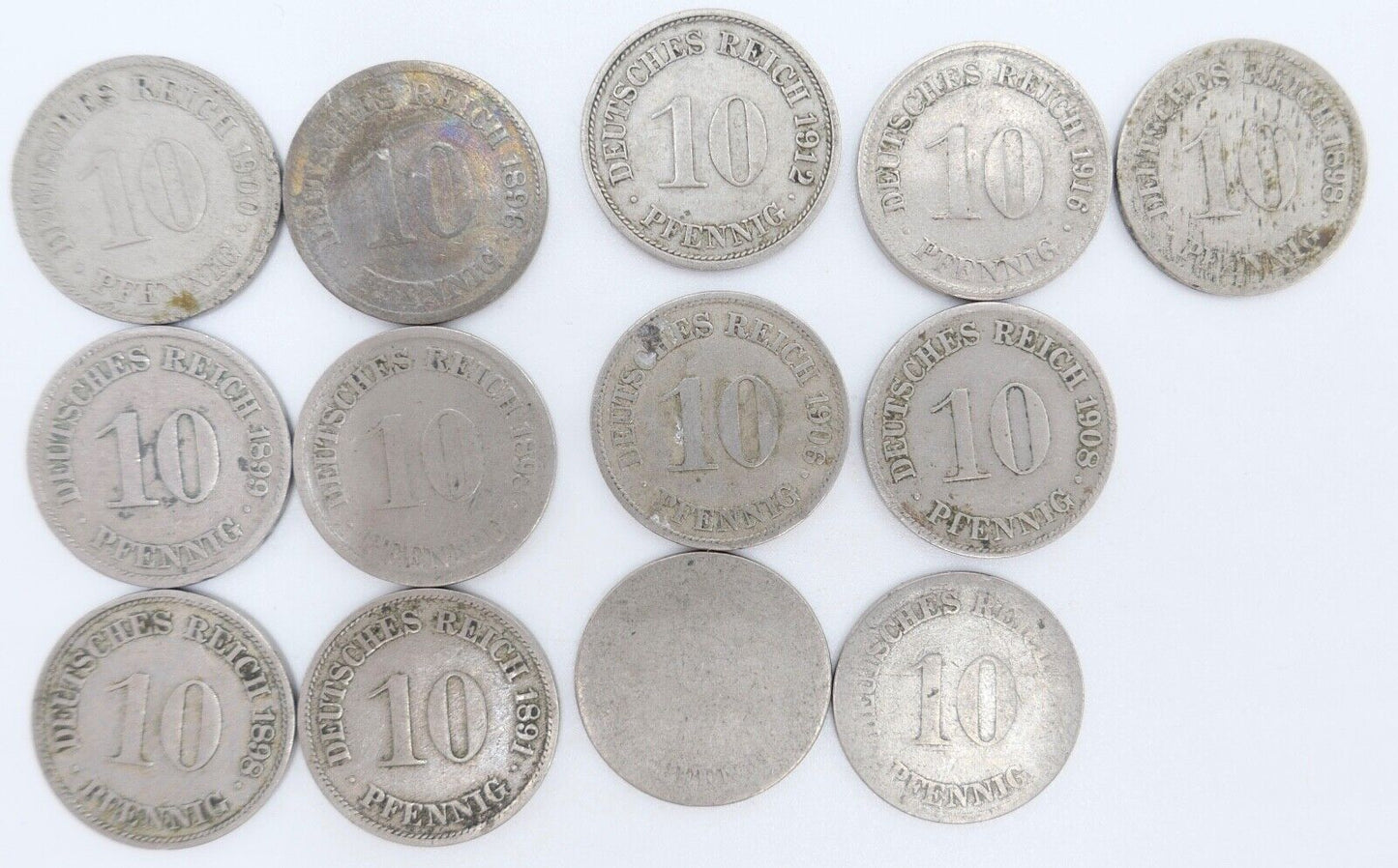 13x 10 Pfennig Kaiserreich 1891-1916 s - vz schön - vorzüglich Jäger J. 13 - Antikhandel-Stuttgart