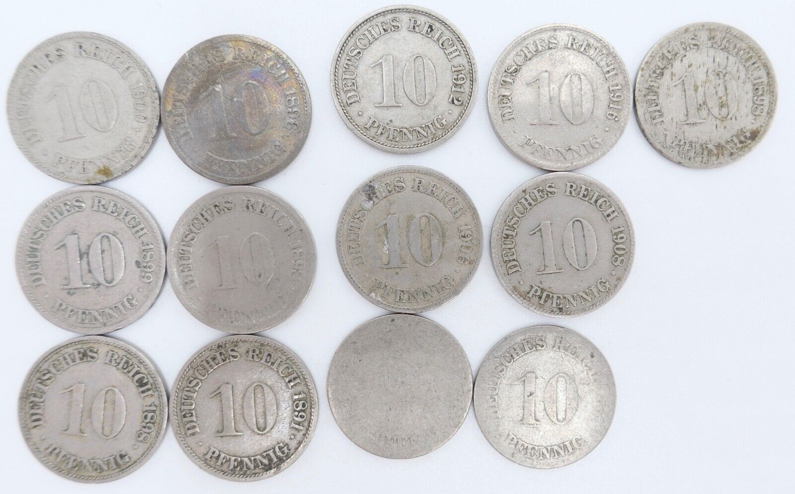 13x 10 Pfennig Kaiserreich 1891-1916 s - vz schön - vorzüglich Jäger J. 13 - Antikhandel-Stuttgart