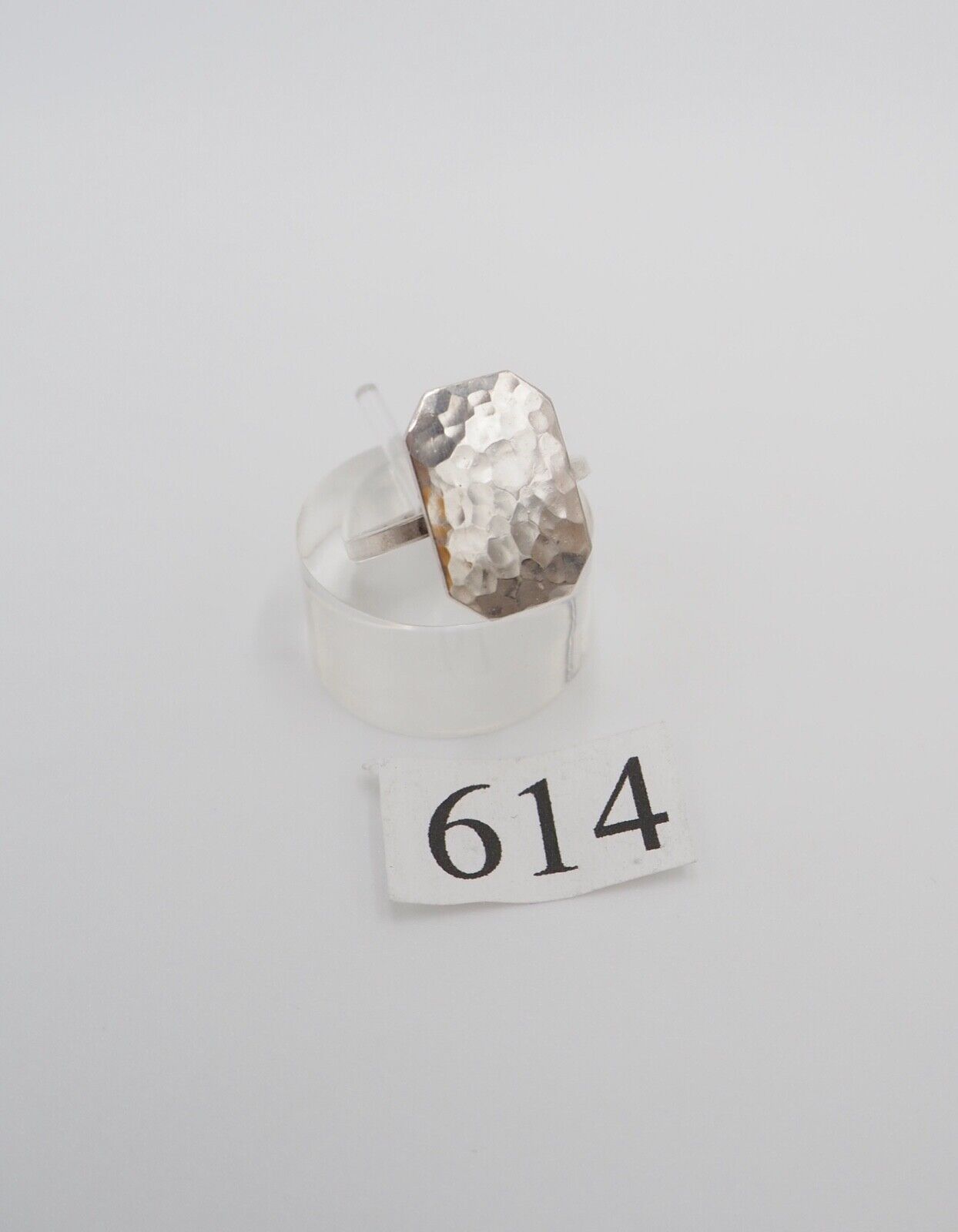 vintage 60er Jahre Silber 835 Ring Gr. 56 Ringkopf gehämmert Herren Damen - Antikhandel-Stuttgart