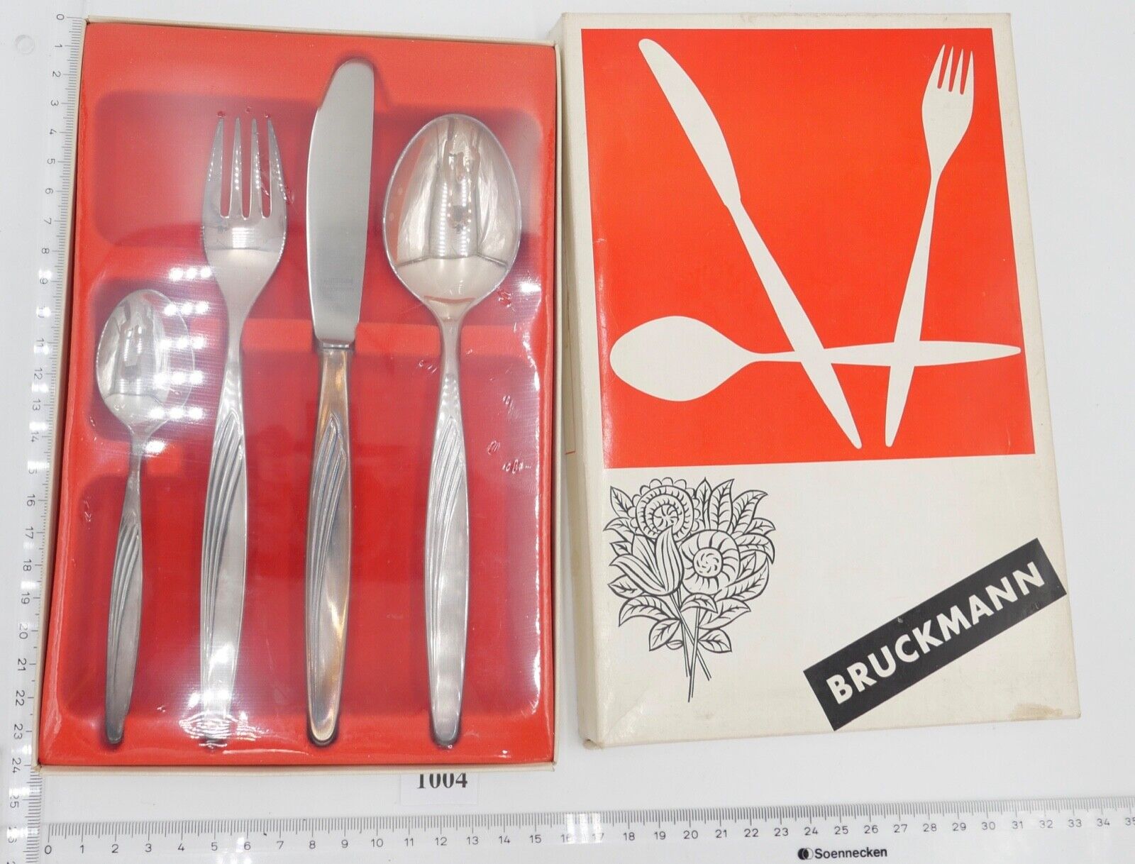 - NEU - OVP - 4 Teile BRUCKMANN 765 CANDIDA - 90er Silber Besteck Set - Antikhandel-Stuttgart