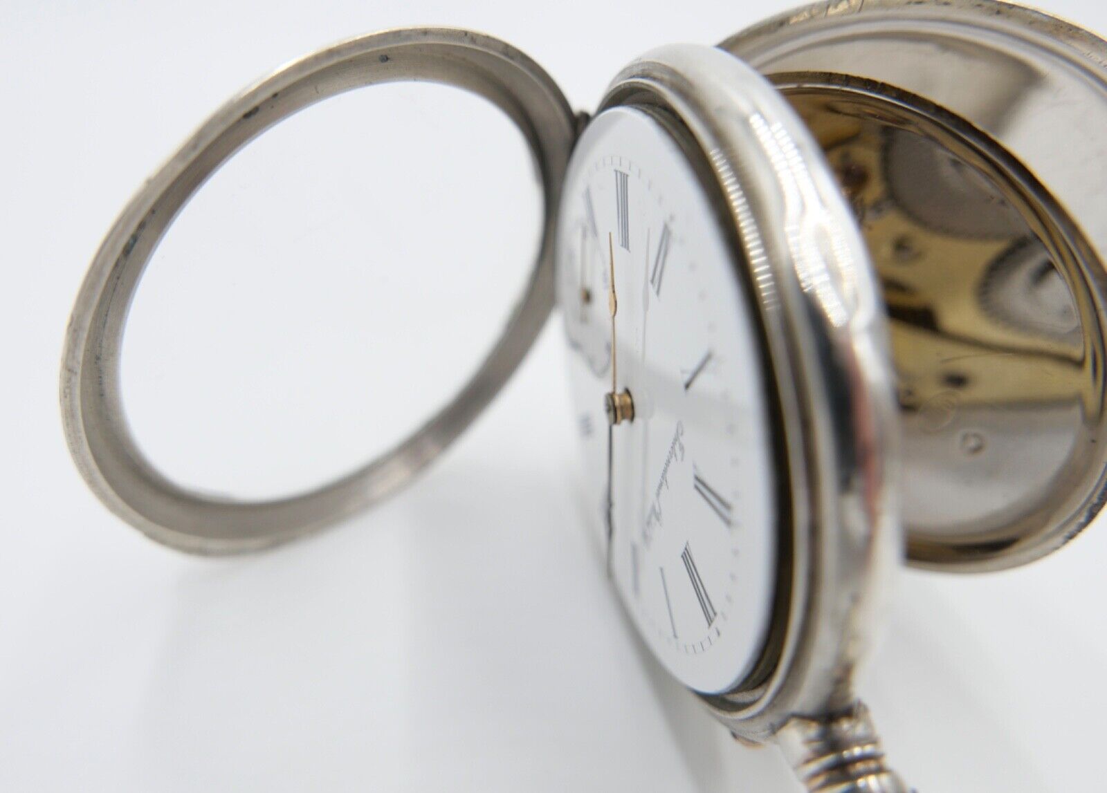 1888 IWC Open Face Kaliber 49 Taschenuhr 800 Silber Ø 50mm - Antikhandel-Stuttgart