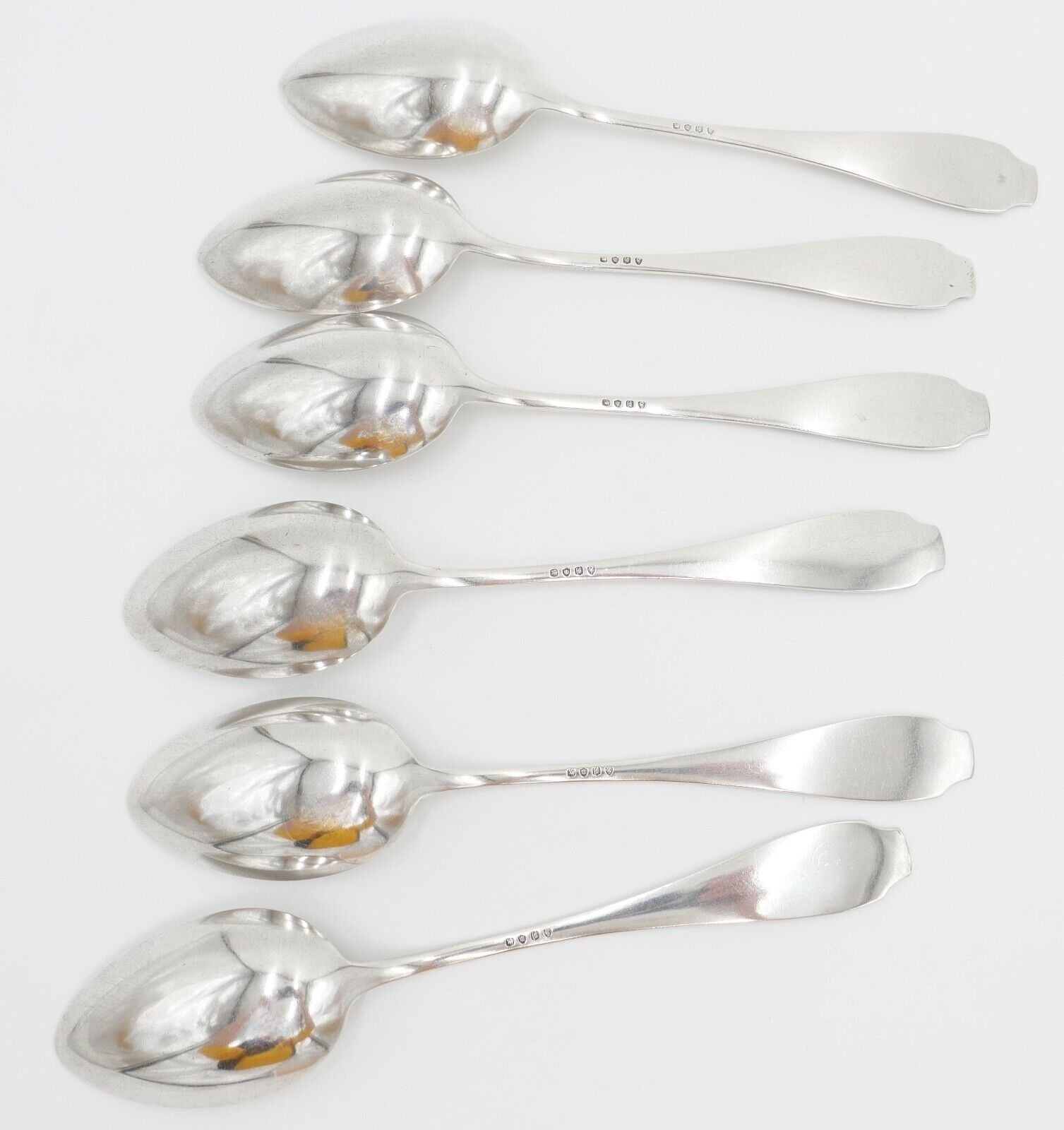 6x seltene antike Suppenlöffel LW Lutz & Weiss Monogramm JS 800 Silber 300,3 Gr - Antikhandel-Stuttgart