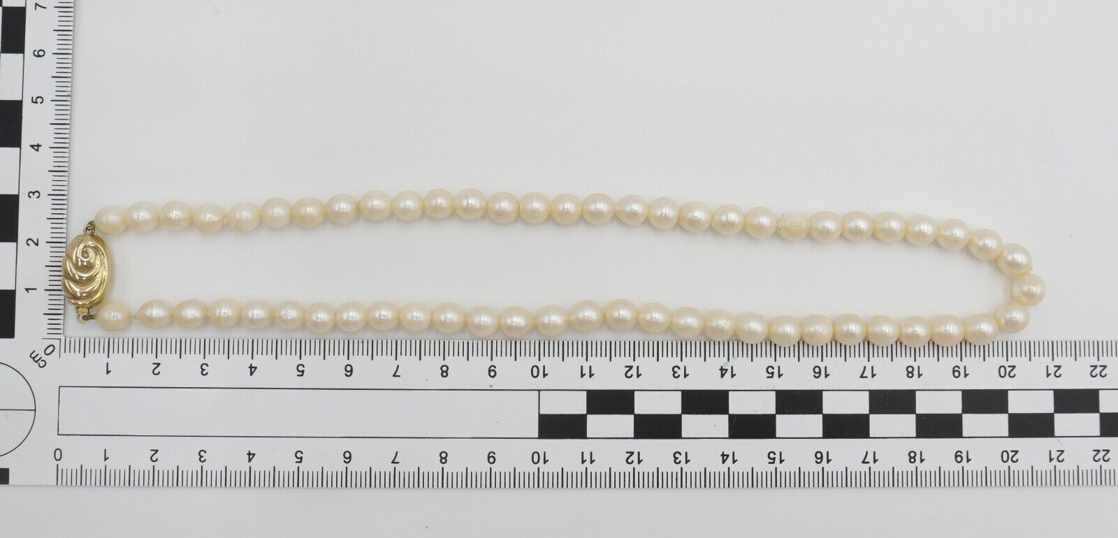 80er Jahre Jka Perlenkette Collier Zuchtperle 43 cm Gold 585 / 14K Perlen Ø 6 mm - Antikhandel-Stuttgart